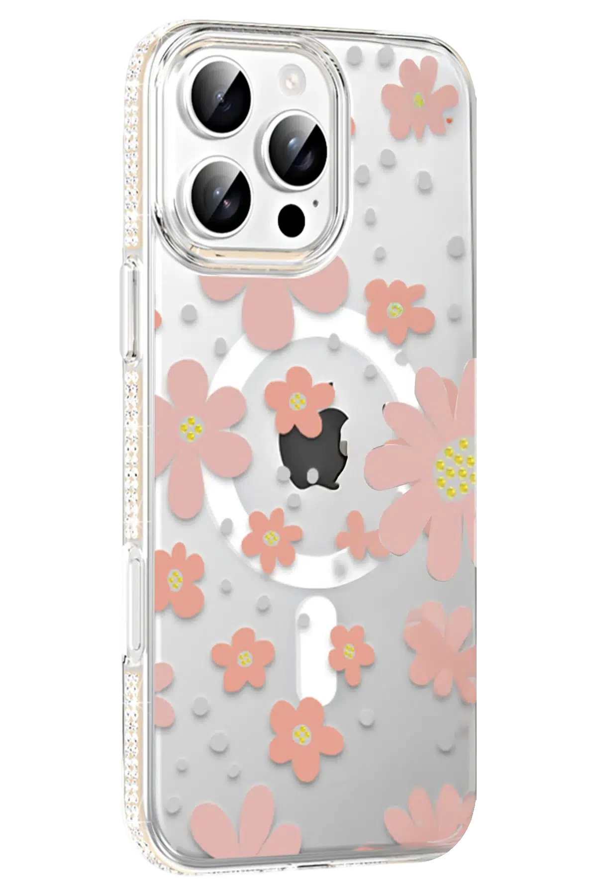 Apple iPhone 16 Pro Max Floral Magsafe Kapak - Pembe