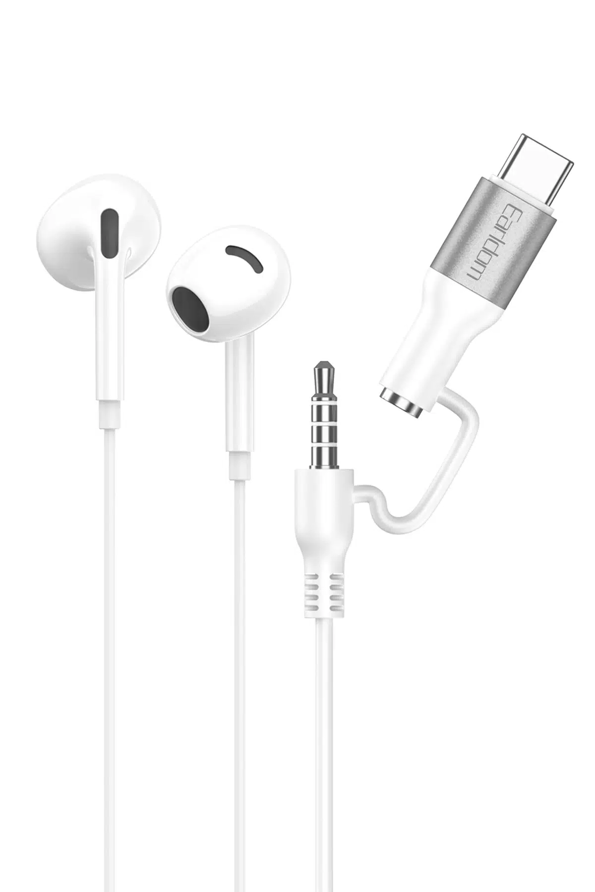 Earldom E76 Type-C ve 3.5mm Kablolu Kulaklık - Beyaz