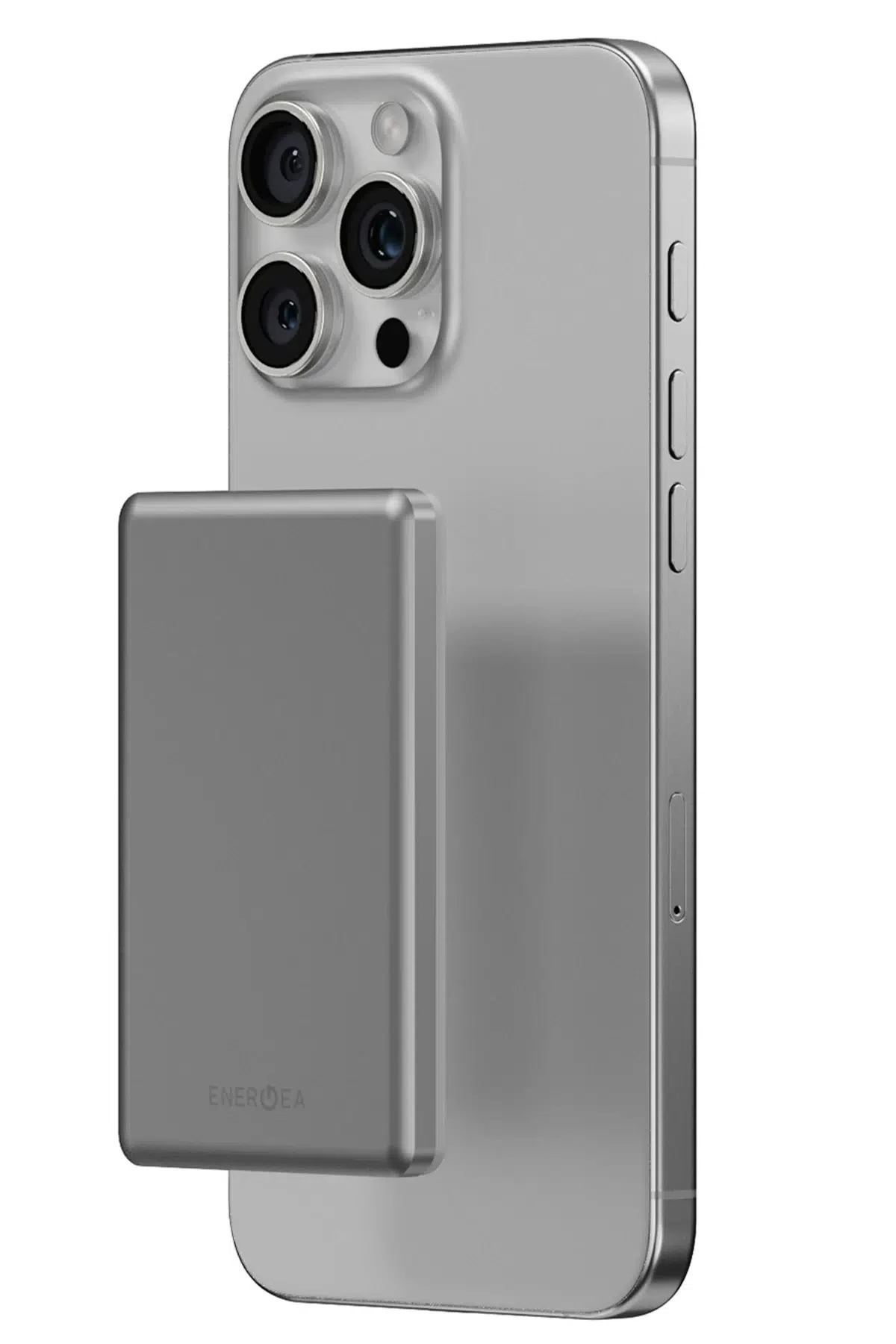 Energea AluPac Mini 5K 5.000 mAh 20W Type-C ve 15W Kablosuz Şarj Çıkışlı PD Hızlı Şarj Magsafe Powerbank - Natural Grey