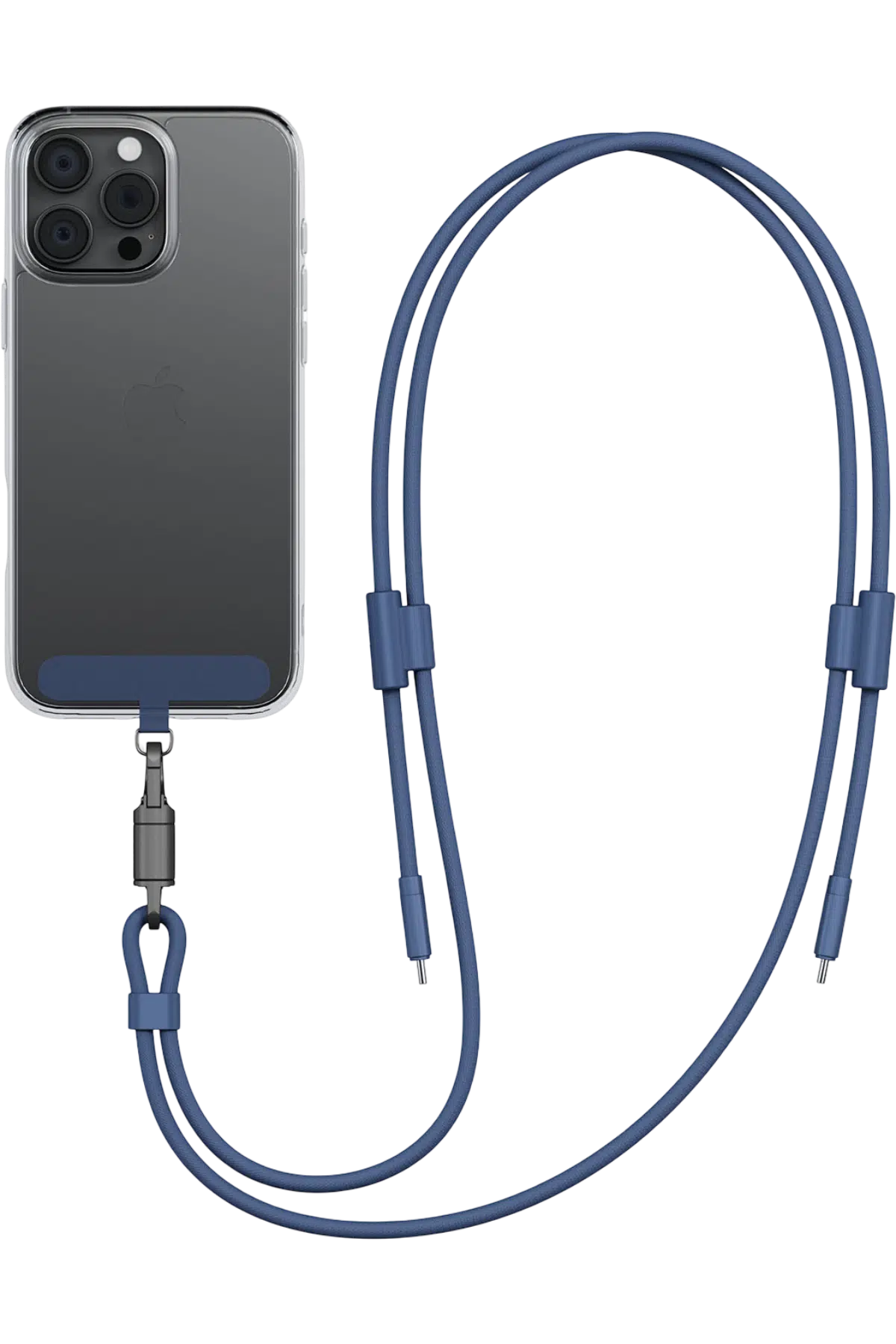 Energea Lasso 240W 1.5M Lanyard Tasarımlı USB-C to USB-C Şarj Kablosu - Mavi