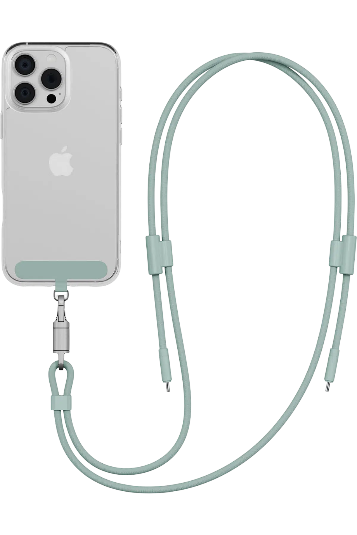 Energea Lasso 240W 1.5M Lanyard Tasarımlı USB-C to USB-C Şarj Kablosu - Yeşil