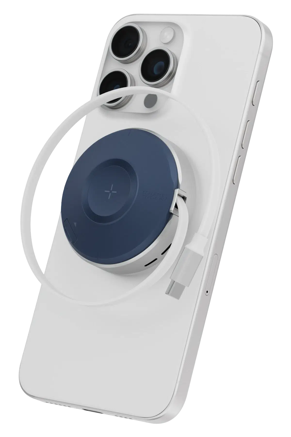 Energea MagDuo Arc 2in1 80cm Dahili Kablolu 15W Telefon Saat Hızlı Şarj Standı - Mavi