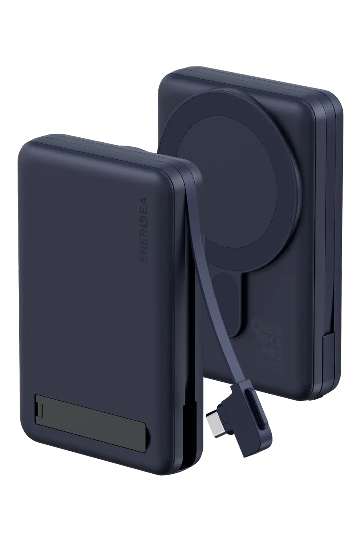 Energea MagPac Pro Plus Qi2 10.000mAh 1 Adet 20W Type-C 1 Adet 20W Type-C Kablo ve 15W Kablosuz Şarj Çıkışlı PD Hızlı Şarj Magsafe Powerbank - Mavi