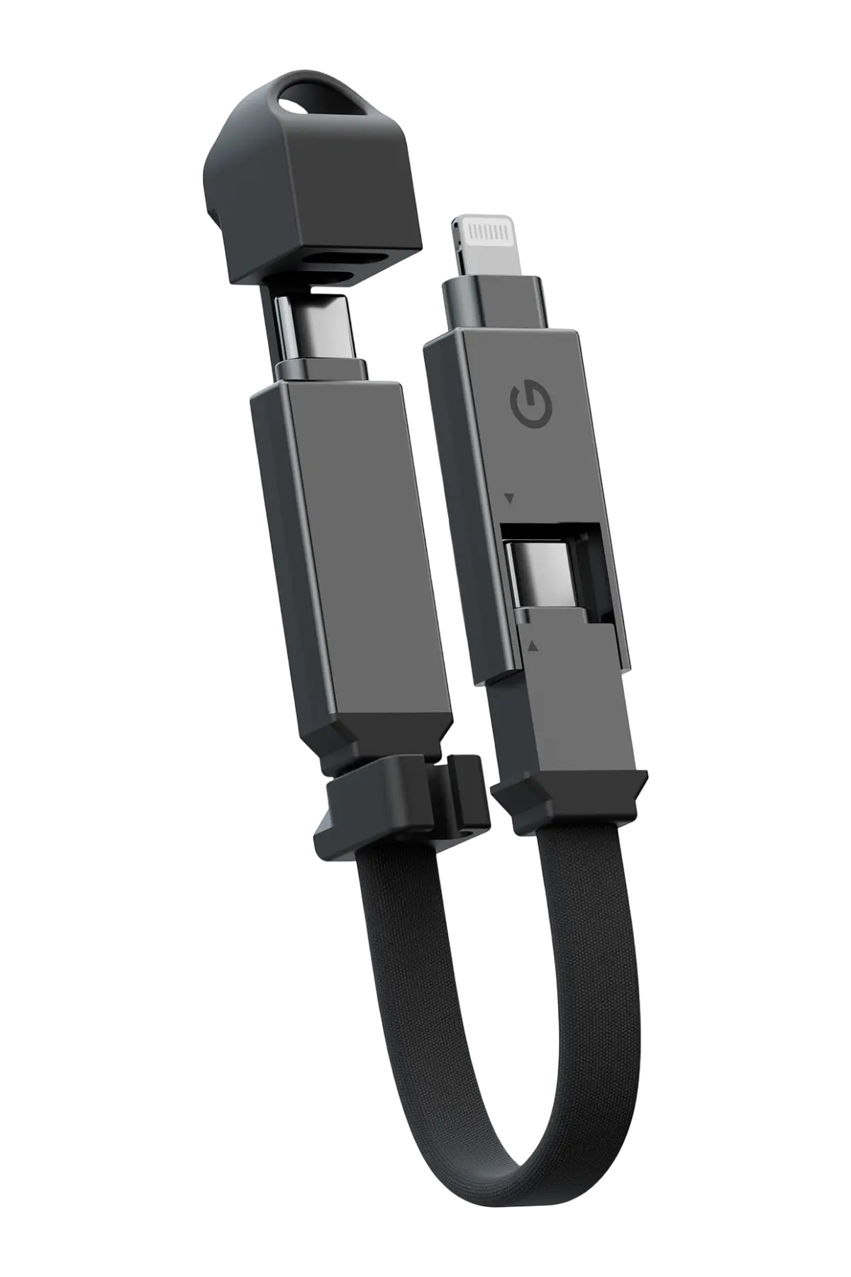 Energea Sheath 2in1 15cm Type-C to Type-C Lightning 60W MFi Sertifikalı Hızlı Şarj Data Kablosu - Siyah