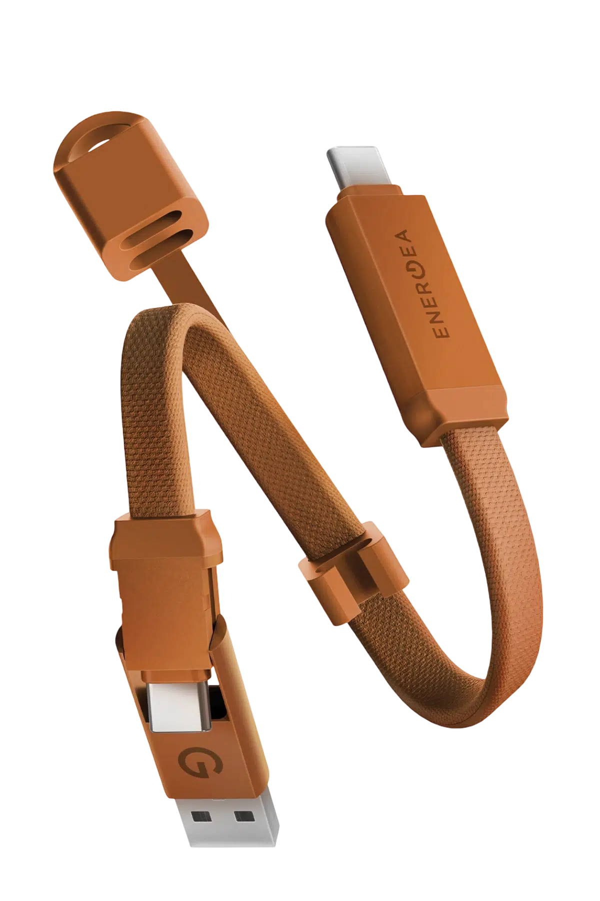 Energea Sheath Key 15cm 60W 2in1 Type-C to Type-C ve USB-A Hızlı Şarj Kablo - Turuncu