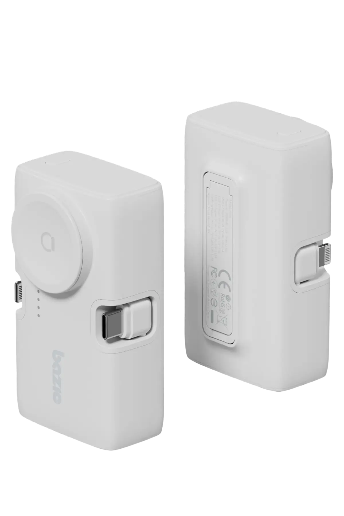 Energea x Bazic GoPower Koda 5000mAh 3in1 Lightning ve Apple ile Uyumlu Watch Destekli Katlanabilir Powerbank - Beyaz