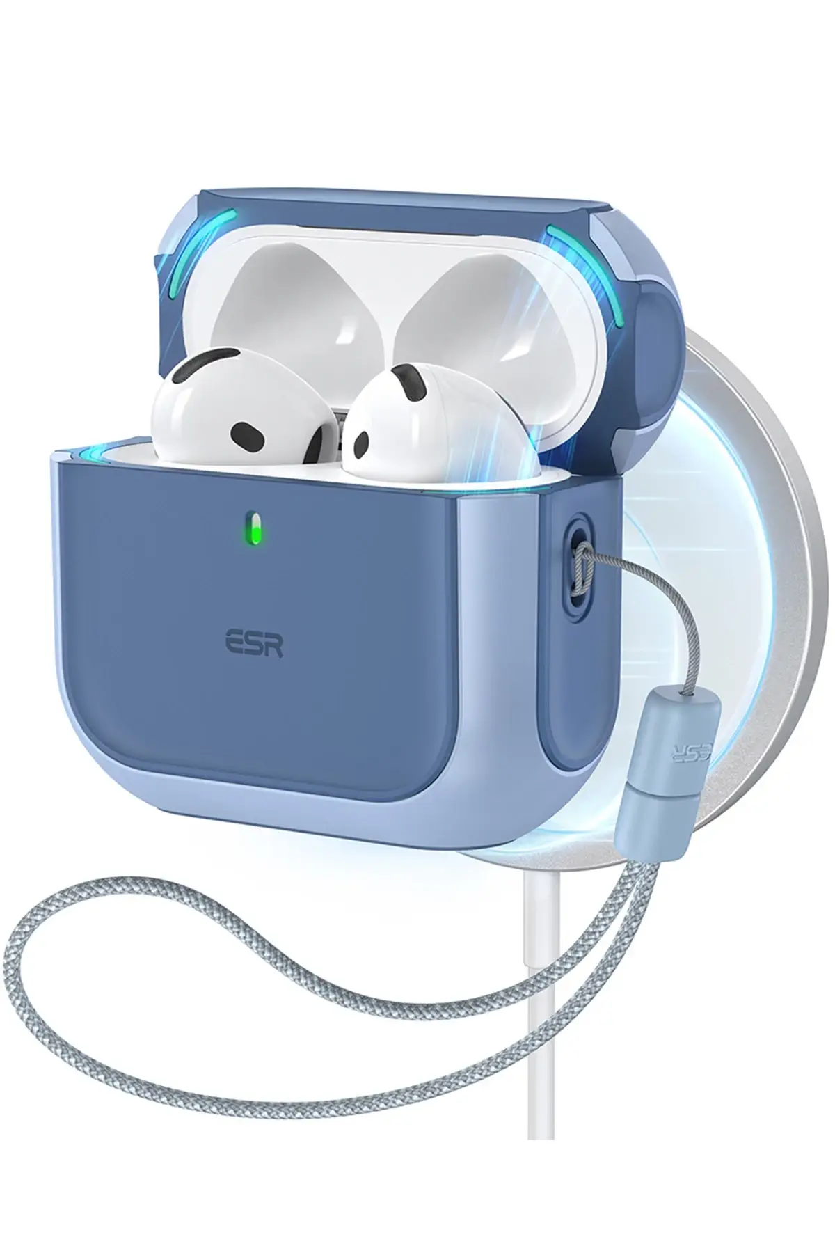 ESR Apple Airpods 4 (4.nesil) Orbit Hybrid Magsafe Şarj Destekli Kılıf - Mavi