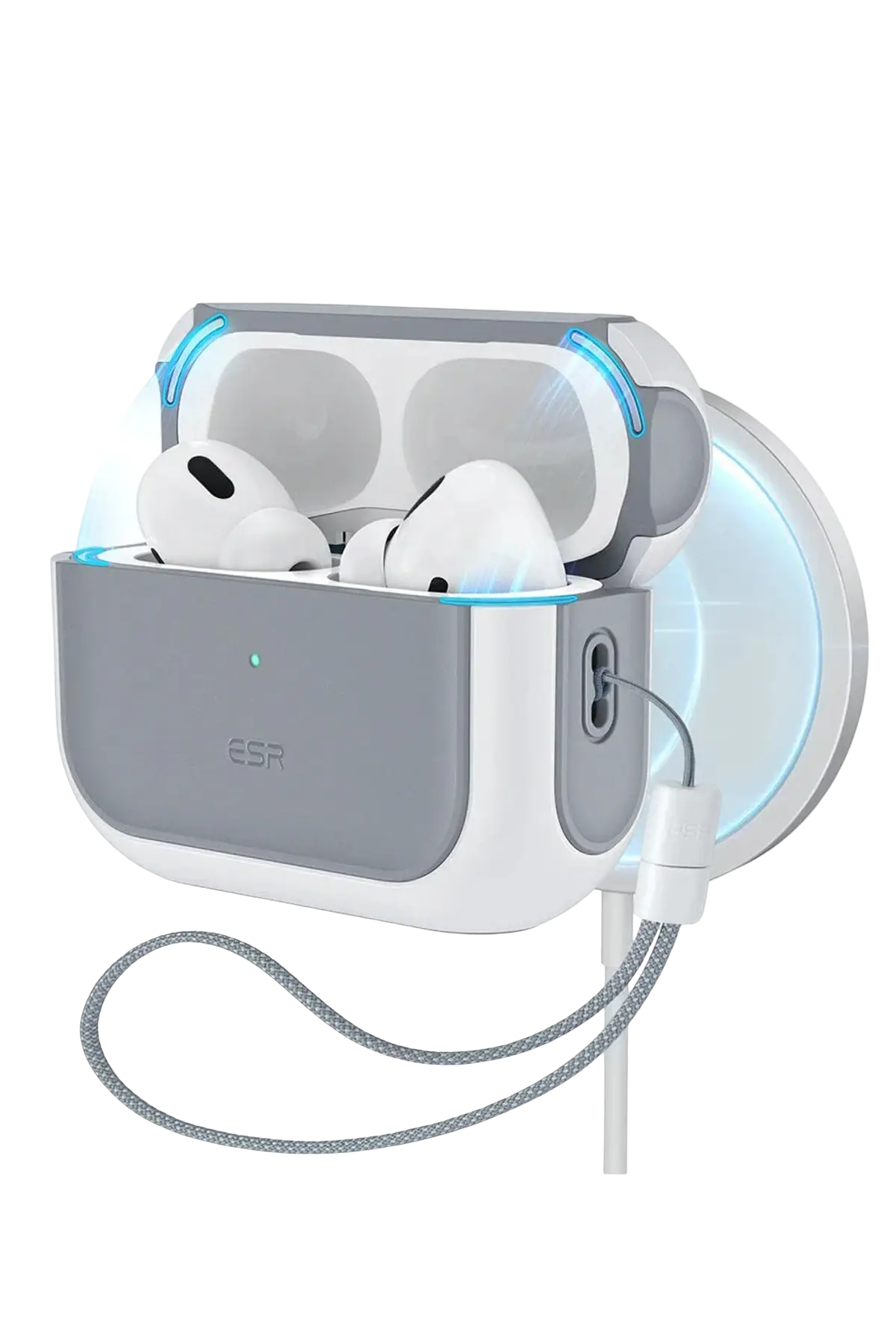 ESR Apple Airpods Pro 2 (2.Nesil) Orbit Hybrid Magsafe Şarj Destekli Kılıf - Beyaz