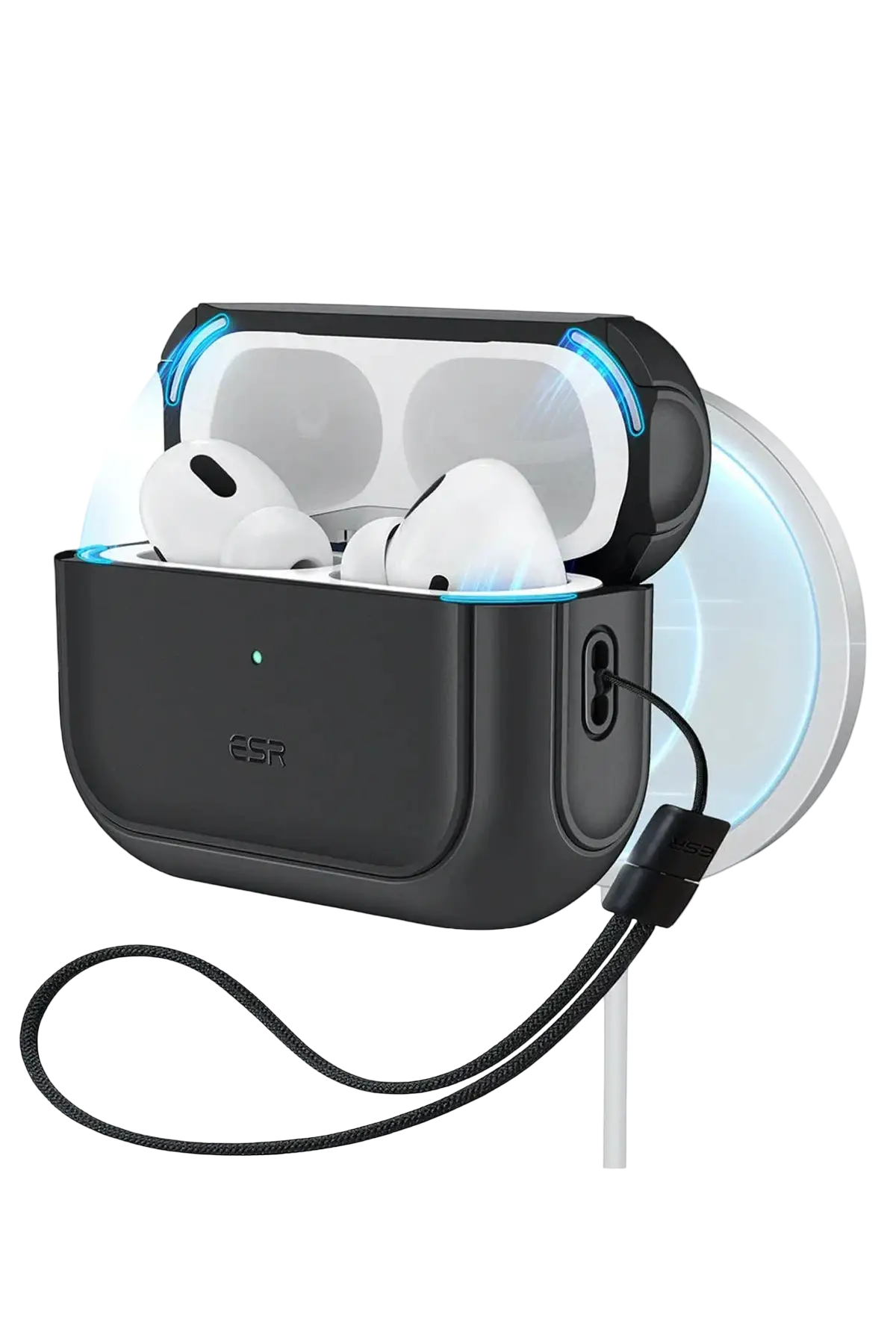 ESR Apple Airpods Pro 2 (2.Nesil) Orbit Hybrid Magsafe Şarj Destekli Kılıf - Siyah