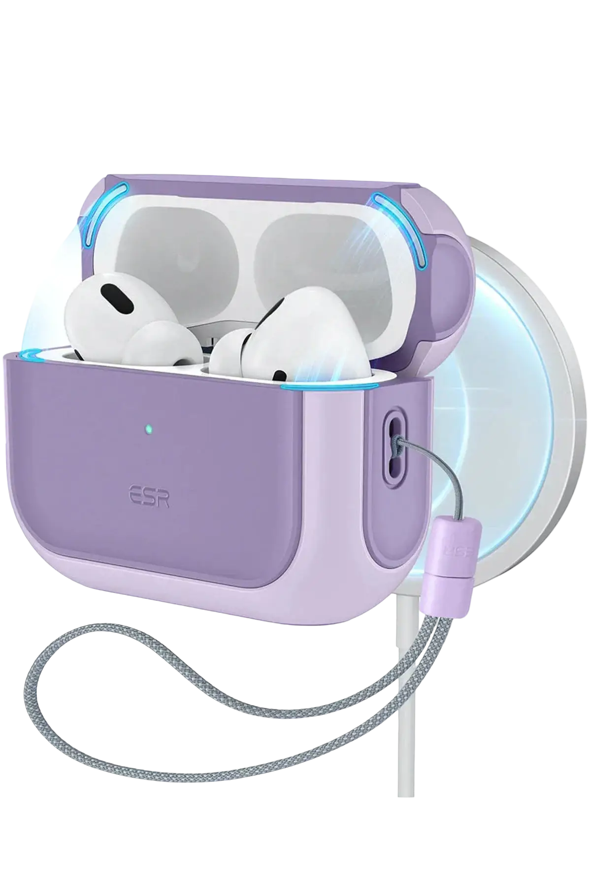 ESR Apple Airpods Pro 3 (3.Nesil) Orbit Hybrid Magsafe Şarj Destekli Kılıf - Lila