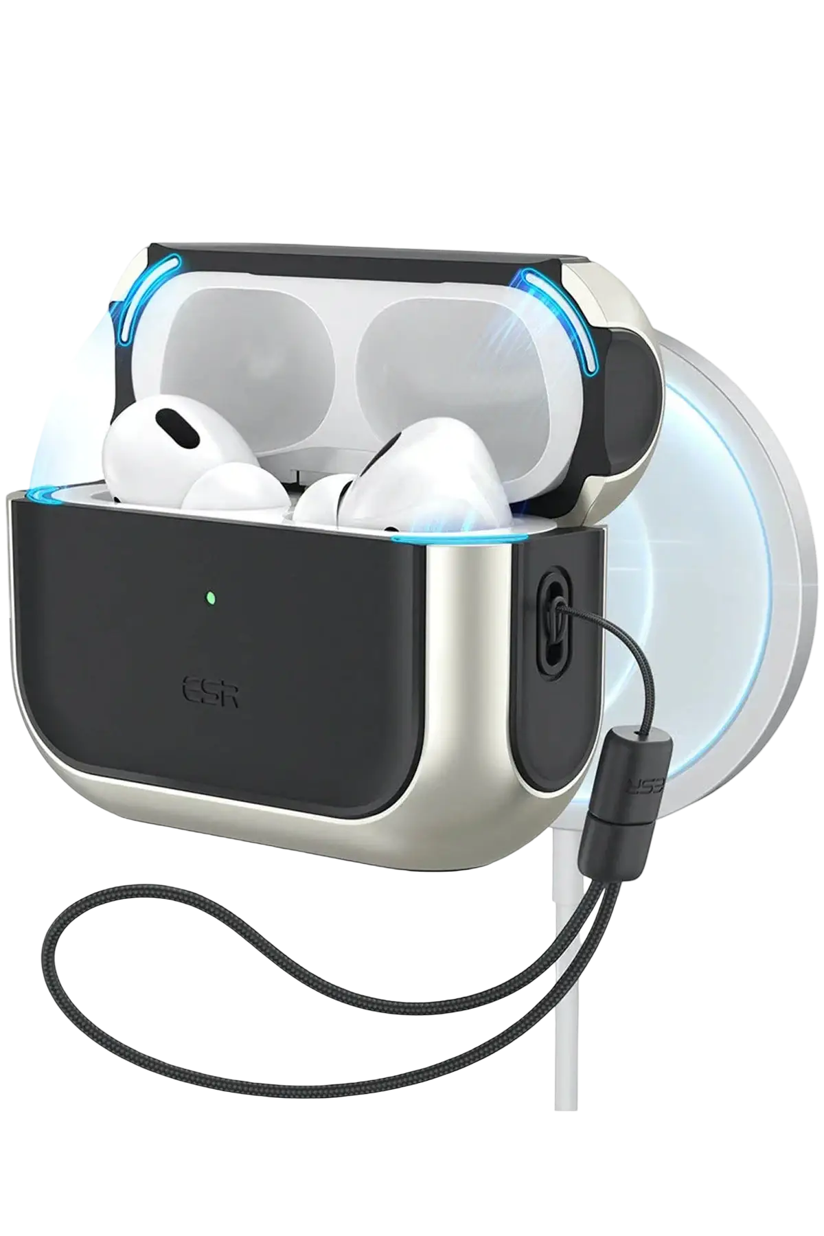 ESR Apple Airpods Pro 3 (3.Nesil) Orbit Hybrid Magsafe Şarj Destekli Kılıf - Titan Gri
