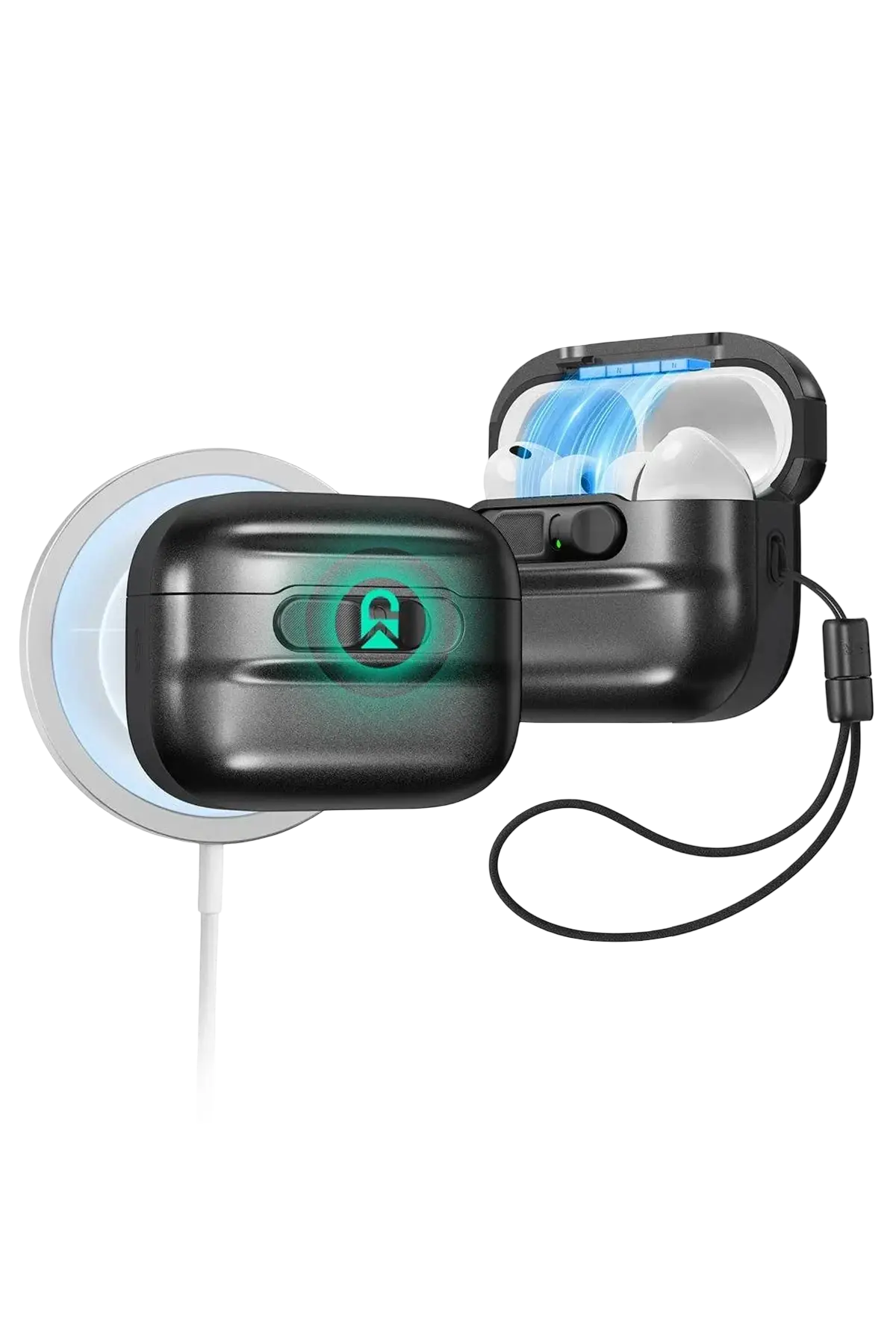 ESR Apple Airpods Pro 3 (3.Nesil) Pulse FlickLock Magsafe Şarj Destekli Kilitli Kılıf - Siyah