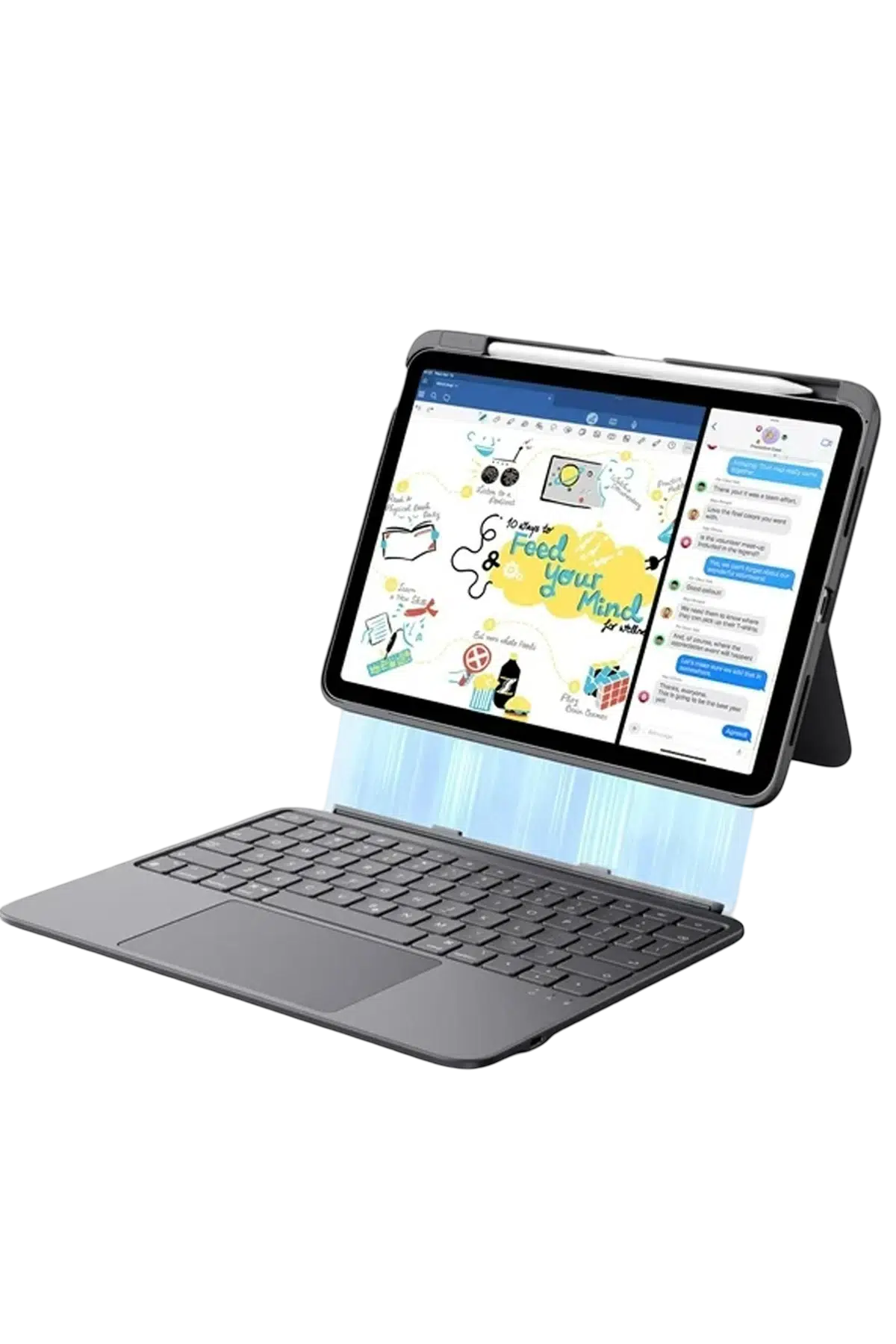 ESR Apple iPad 2022 10.9 (10.nesil) Flex Klavyeli Tablet Kılıfı - Koyu Gri