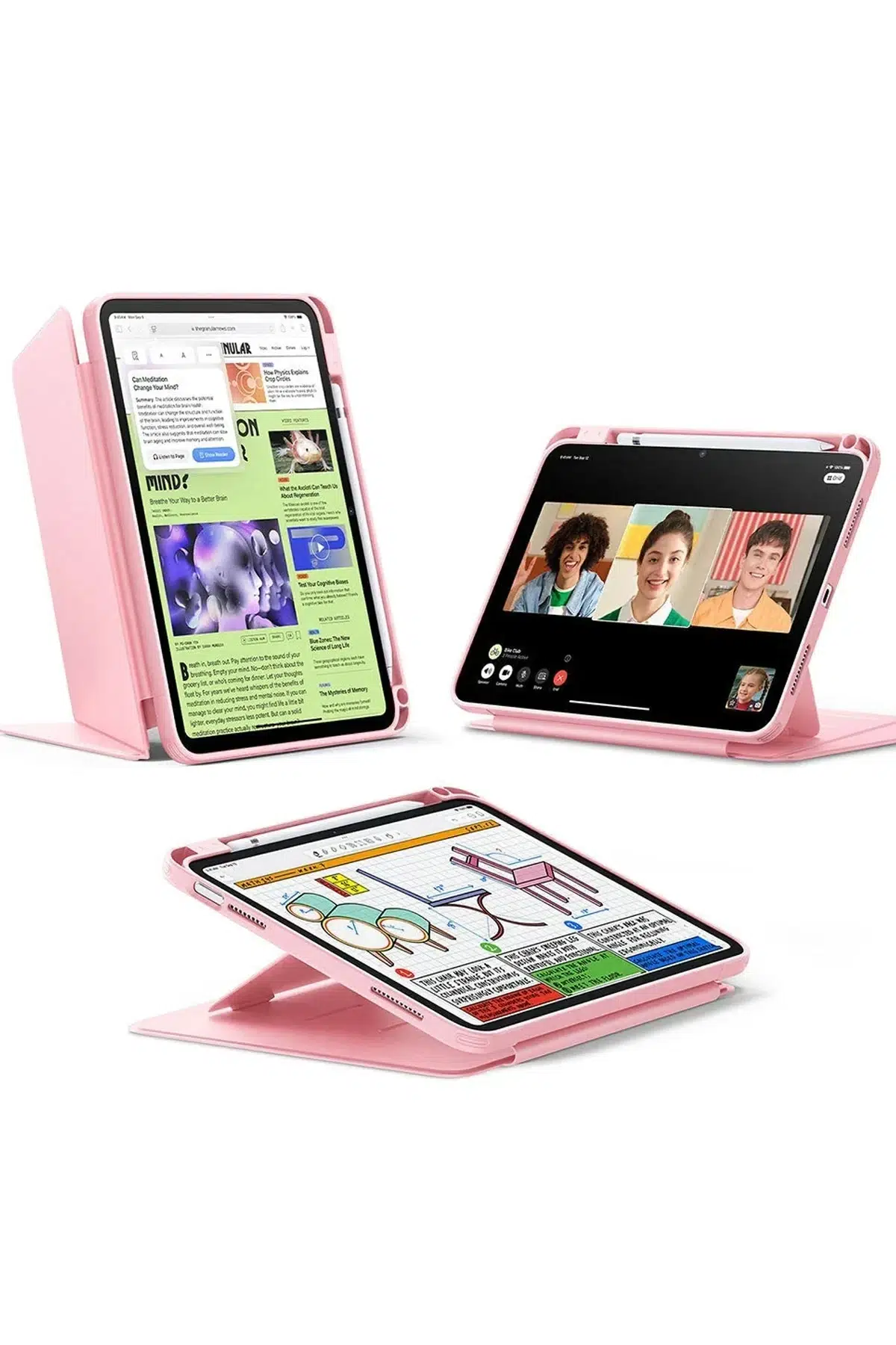 ESR Apple iPad 2025 10.9 (10.nesil) Flip Manyetik Tablet Kılıfı - Pembe