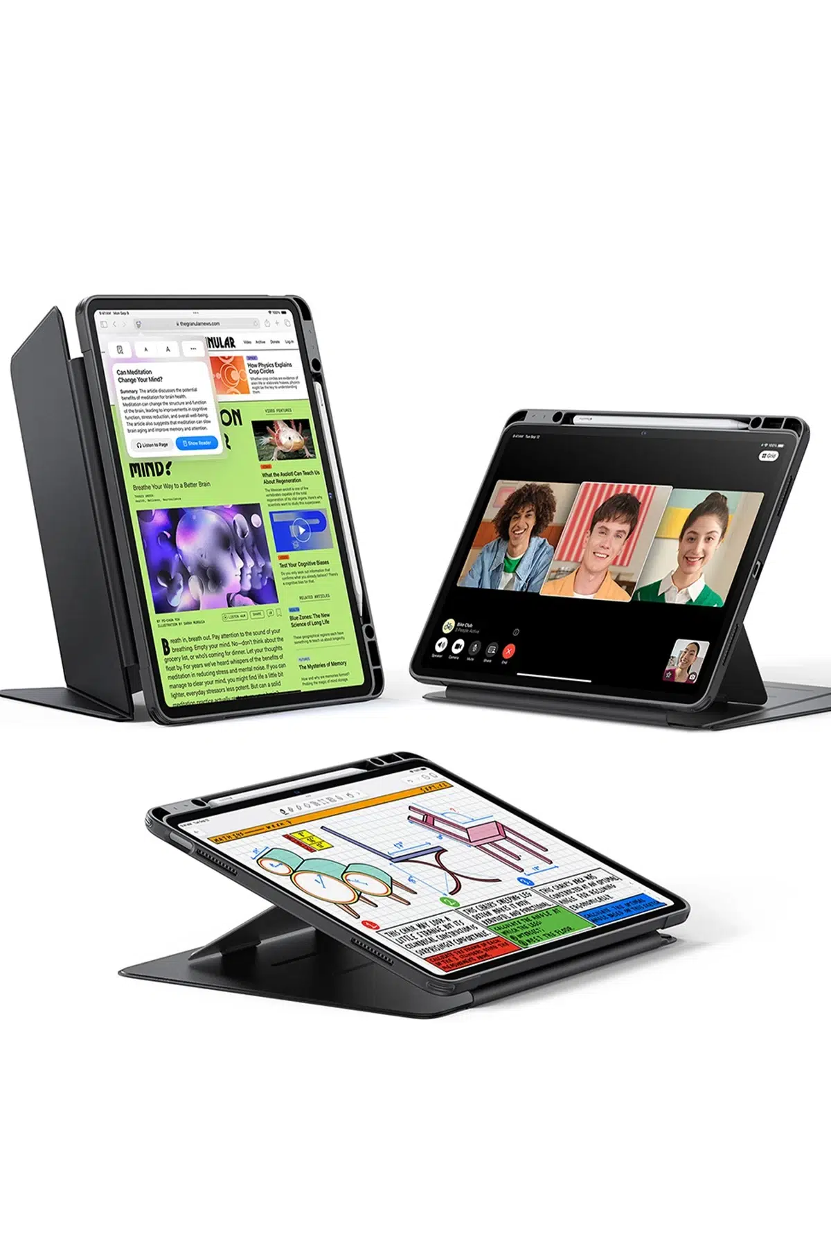 ESR Apple iPad Air 13 (2024) Flip Hybrid Kalemlikli Tablet Kılıfı - Siyah