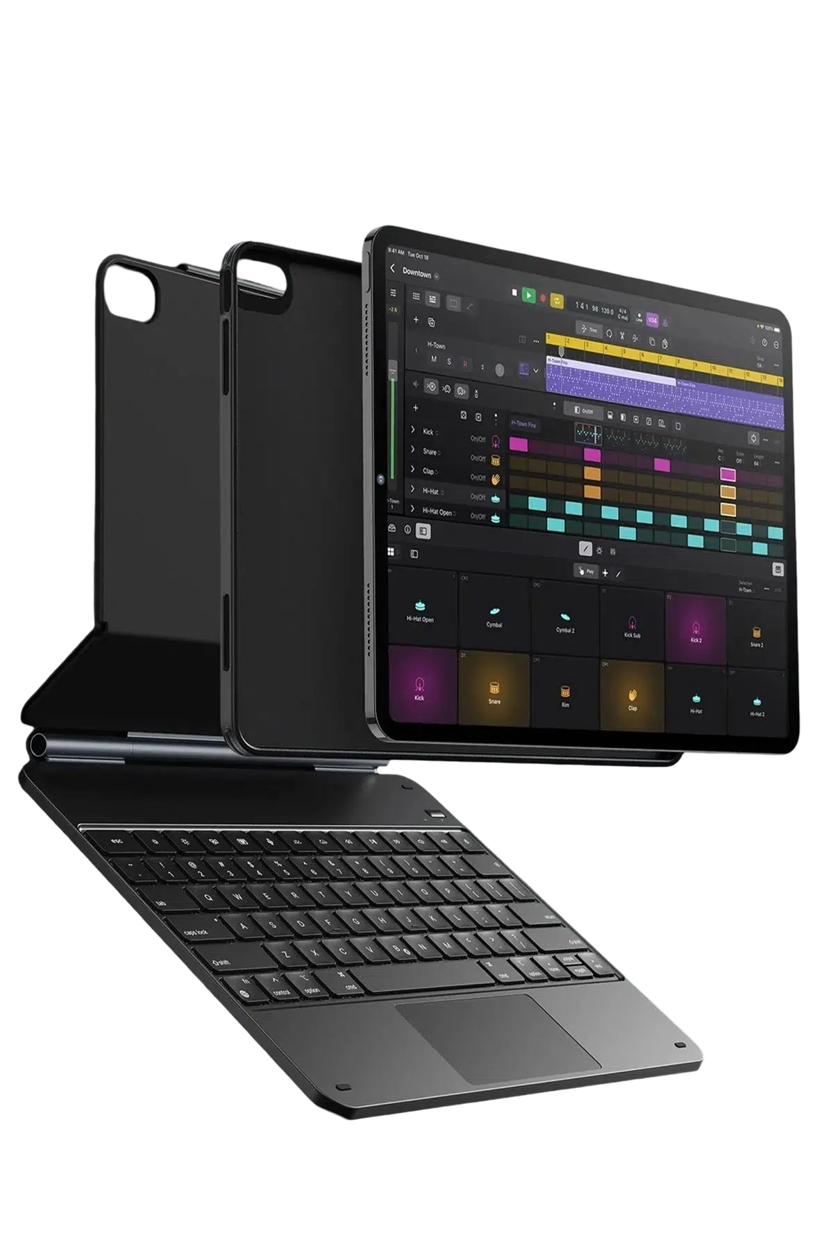 ESR Apple iPad Air 13 (2024) Rebound Manyetik Klavyeli 360 Tablet Kılıfı - Siyah