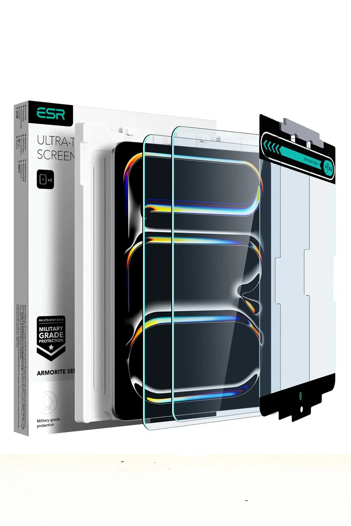 ESR Apple iPad Pro 13 (2024) Armorite AutoKit HD 2 Adet Tablet Cam Ekran Koruyucu - Şeffaf