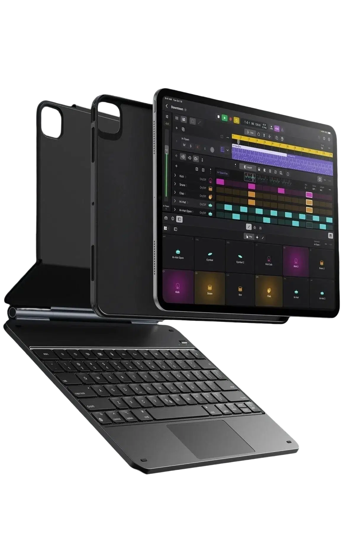 ESR Apple iPad Pro 13 (2024) Rebound Manyetik Klavyeli 360 Tablet Kılıfı - Siyah