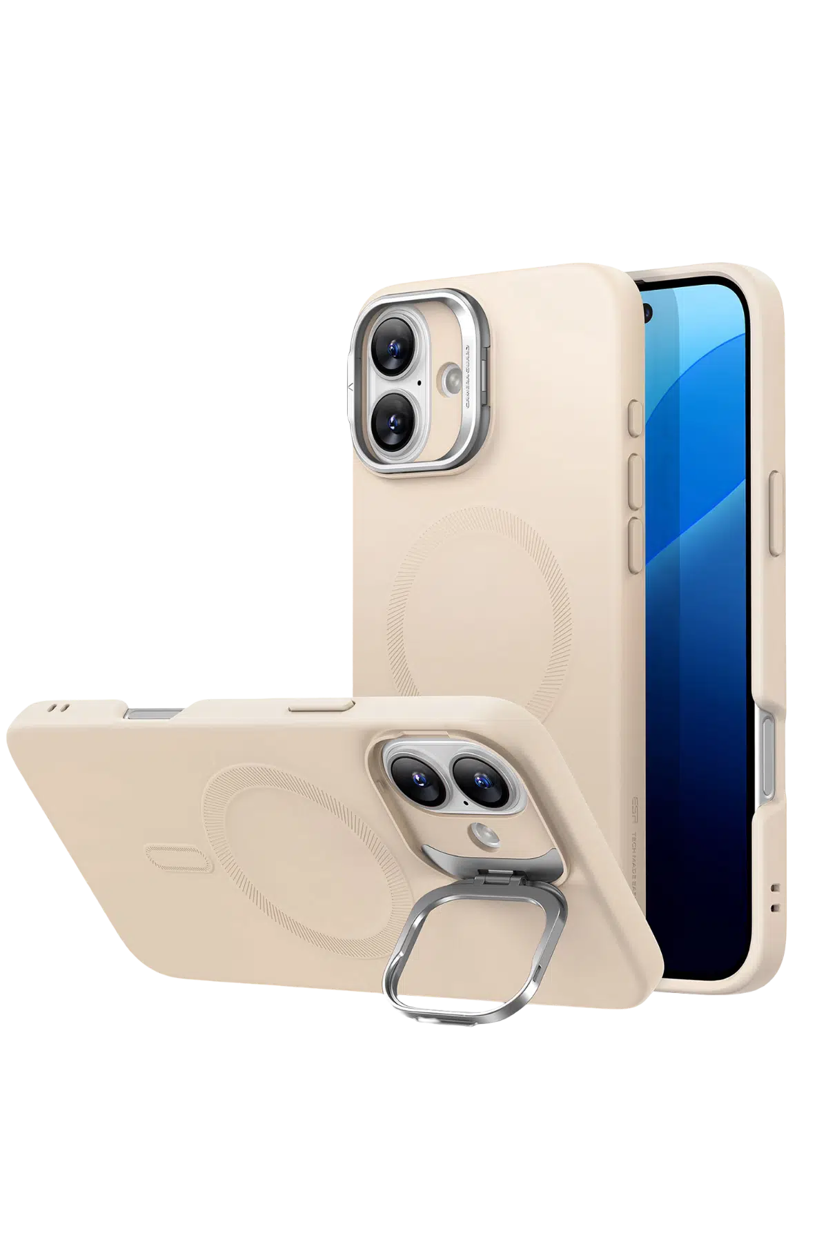 ESR Apple iPhone 16 Plus Cloud Soft Magsafe Standlı Kapak - Bej