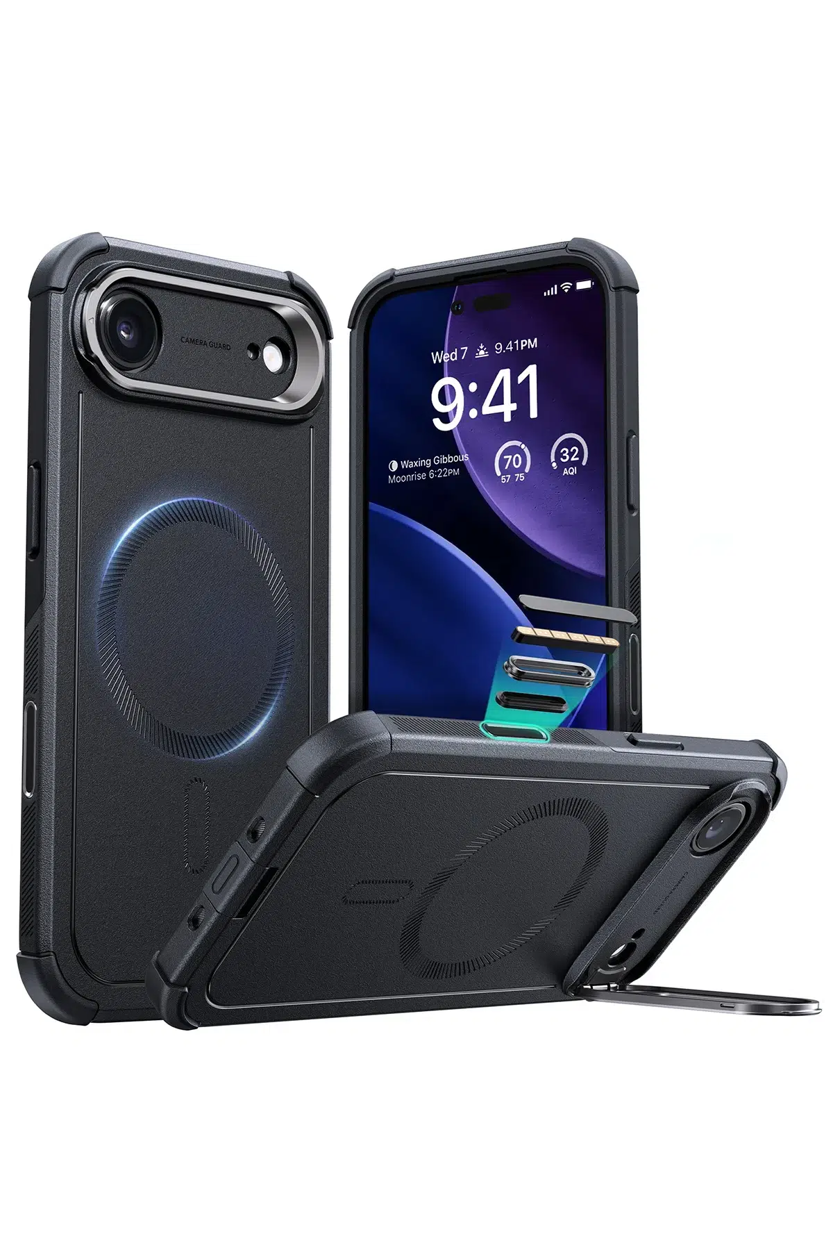 ESR Apple iPhone 17 Air Cyber Tough Magsafe Stantlı Kapak - Siyah