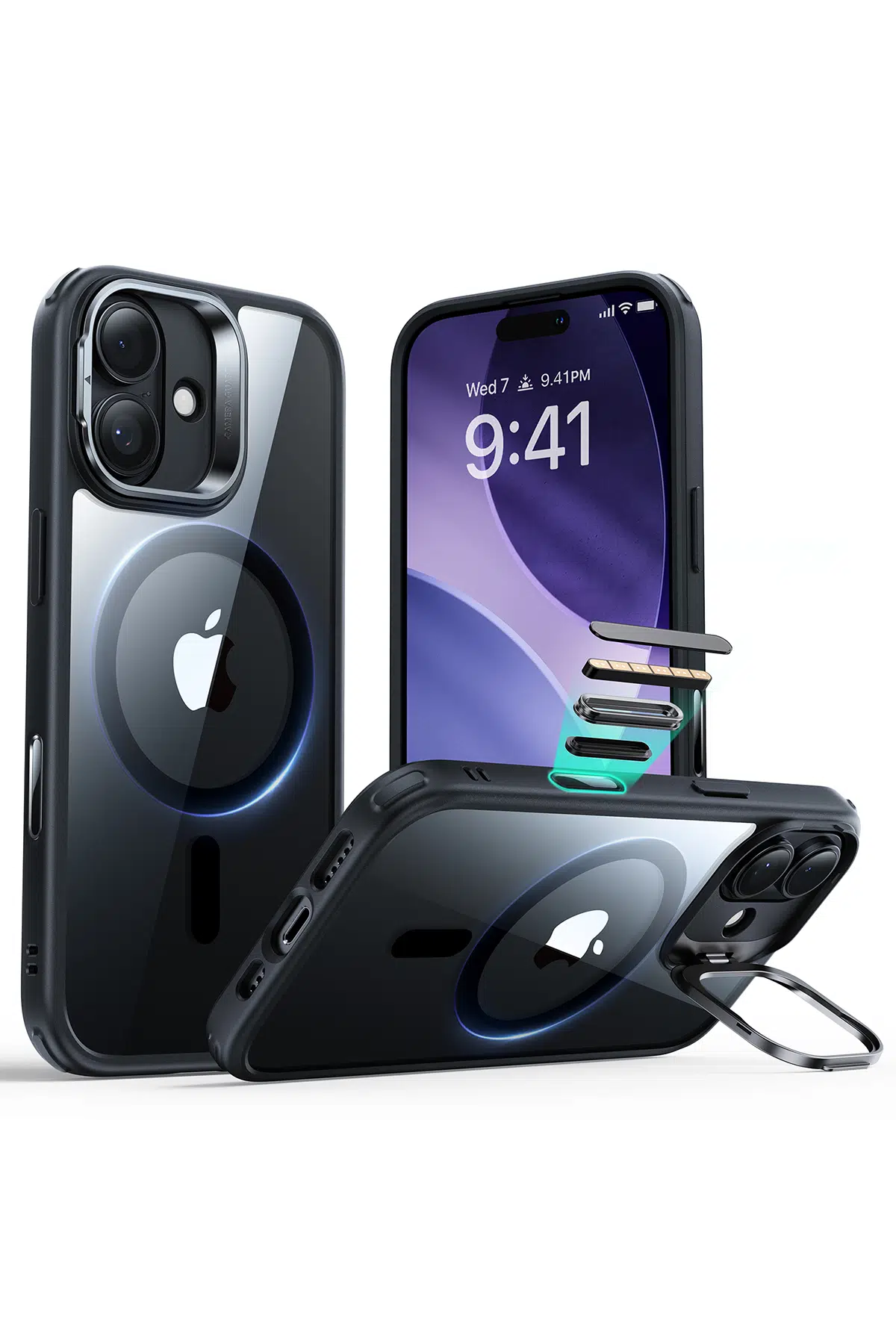 ESR Apple iPhone 17 Classic Hybrid Magsafe Standlı Kapak - Clear Black