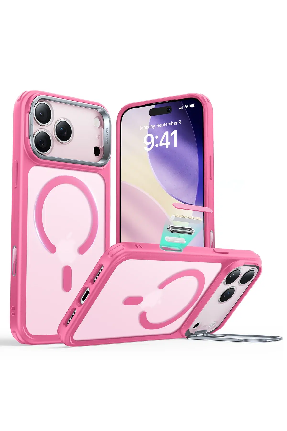 ESR Apple iPhone 17 Pro Classic Hybrid Magsafe Standlı Kapak - Pembe