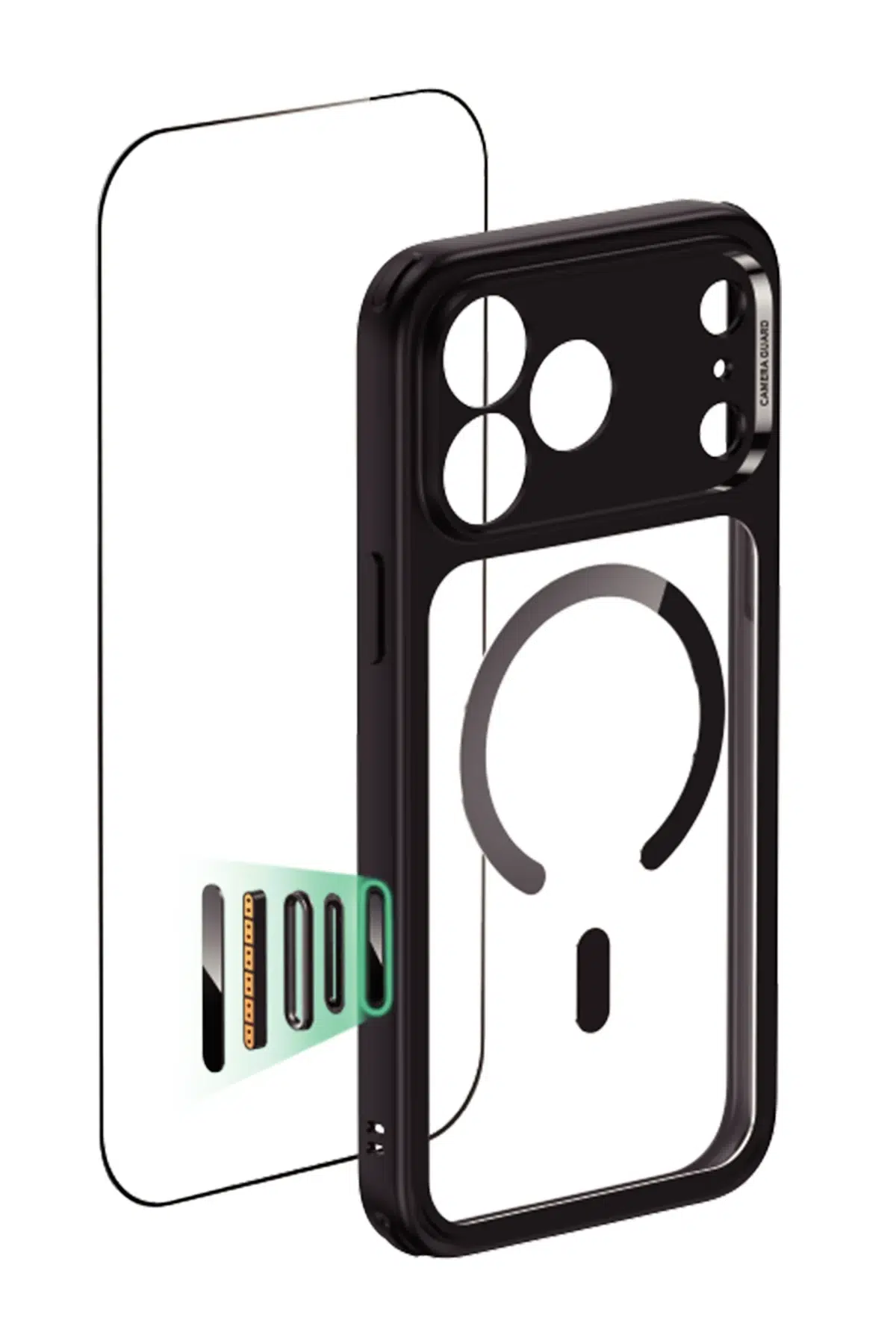 ESR Apple iPhone 17 Pro Max Classic Hybrid Magsafe Kapak + Cam Hediyeli Set - Siyah