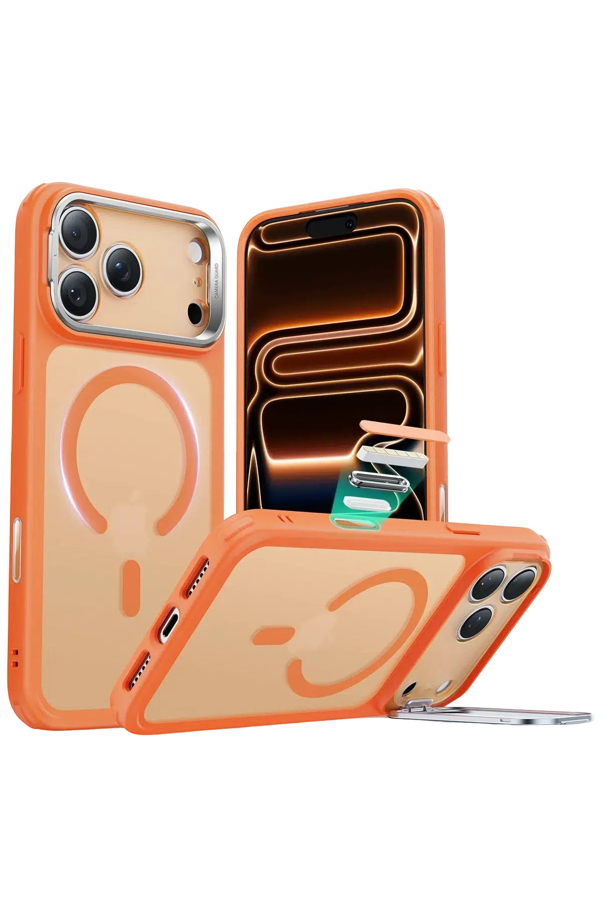 ESR Apple iPhone 17 Pro Max Classic Hybrid Magsafe Standlı Kapak - Turuncu