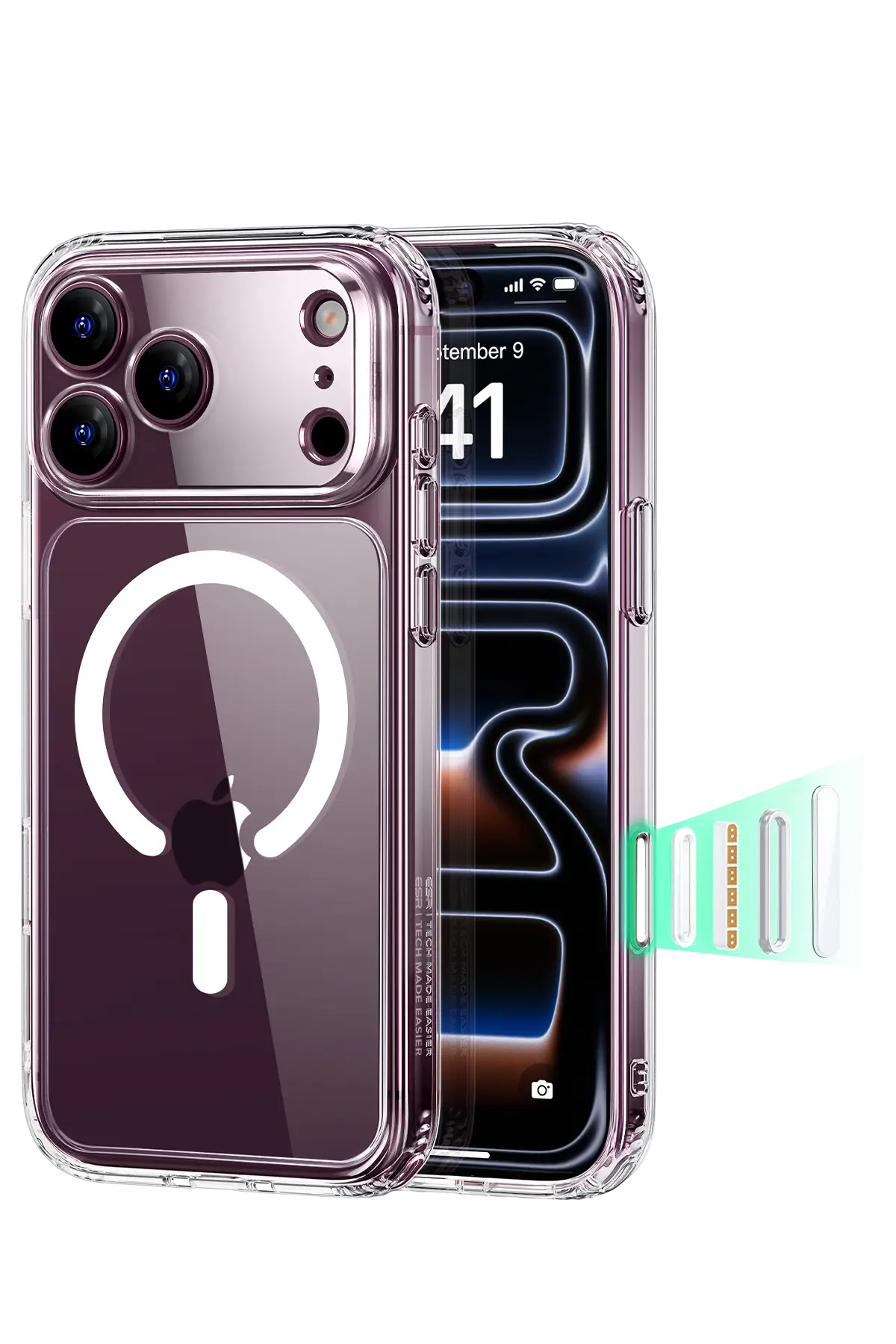 ESR Apple iPhone 18 Pro/17 Pro Classic Hybrid Magsafe Kapak - Şeffaf