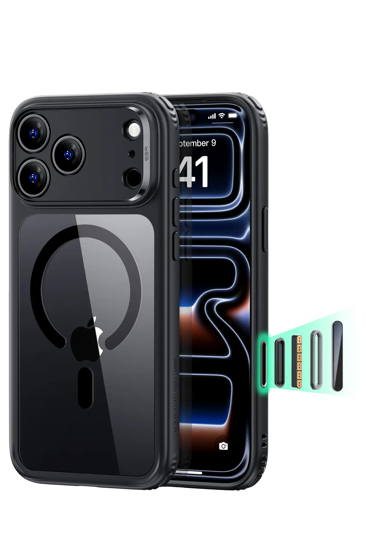 ESR Apple iPhone 18 Pro/17 Pro Classic Hybrid Magsafe Kapak - Siyah