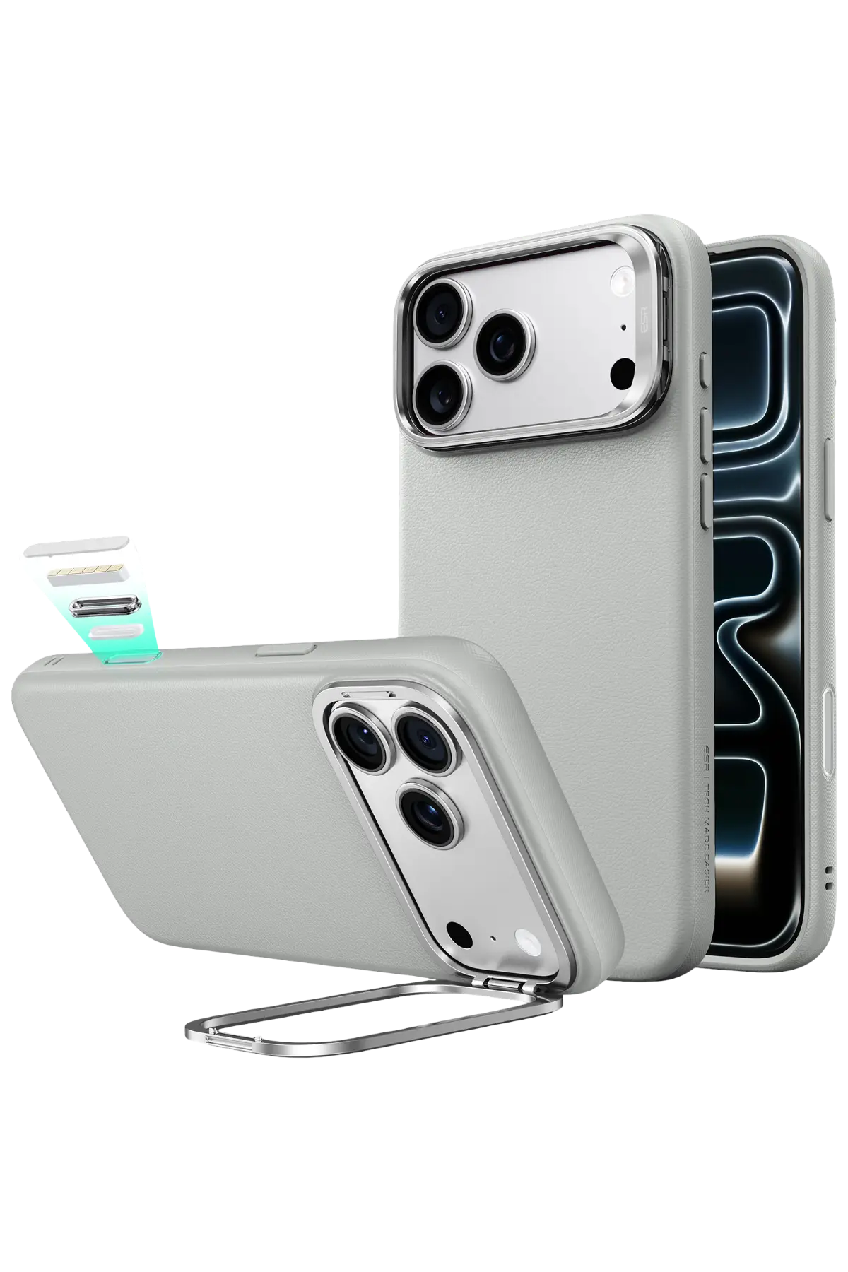 ESR Apple iPhone 18 Pro Max/17 Pro Max Atelier Magsafe Standlı Kapak - Gri