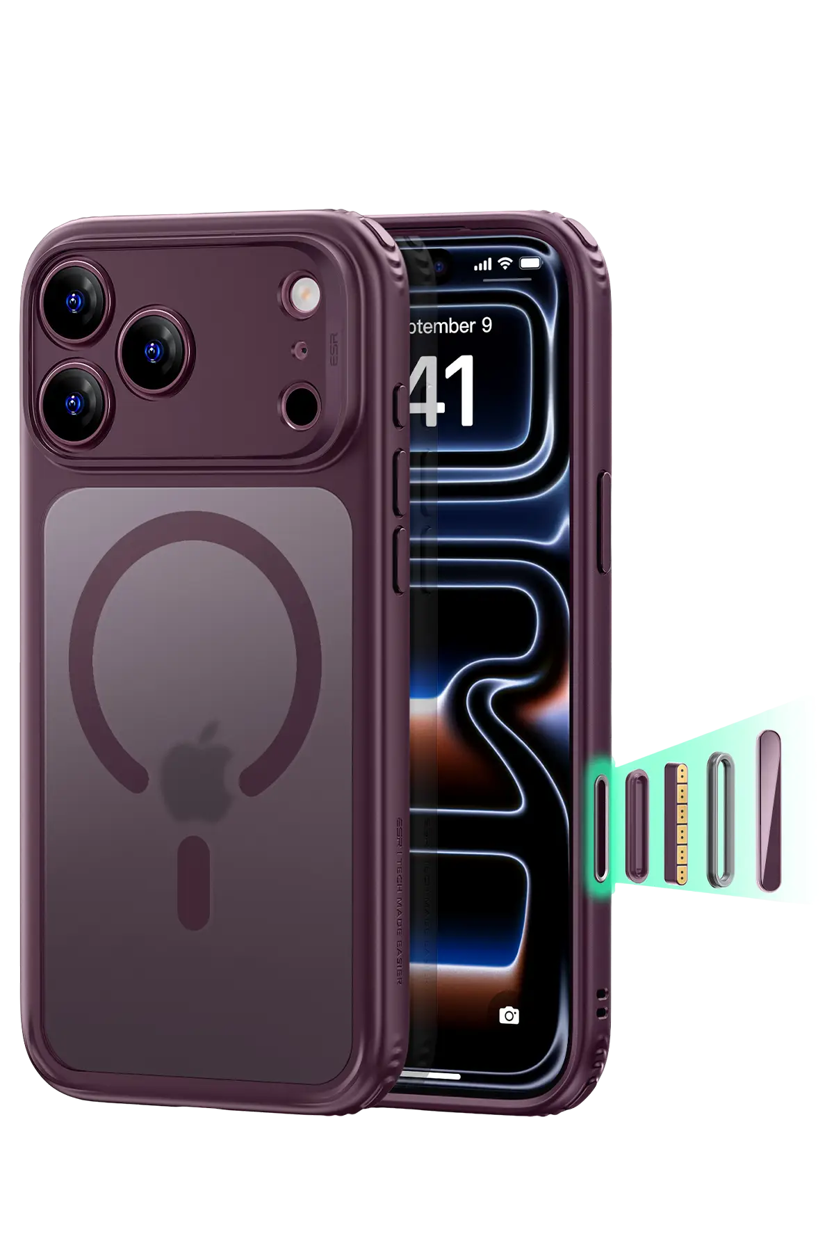 ESR Apple iPhone 18 Pro Max/17 Pro Max Classic Hybrid Magsafe Kapak - Bordo
