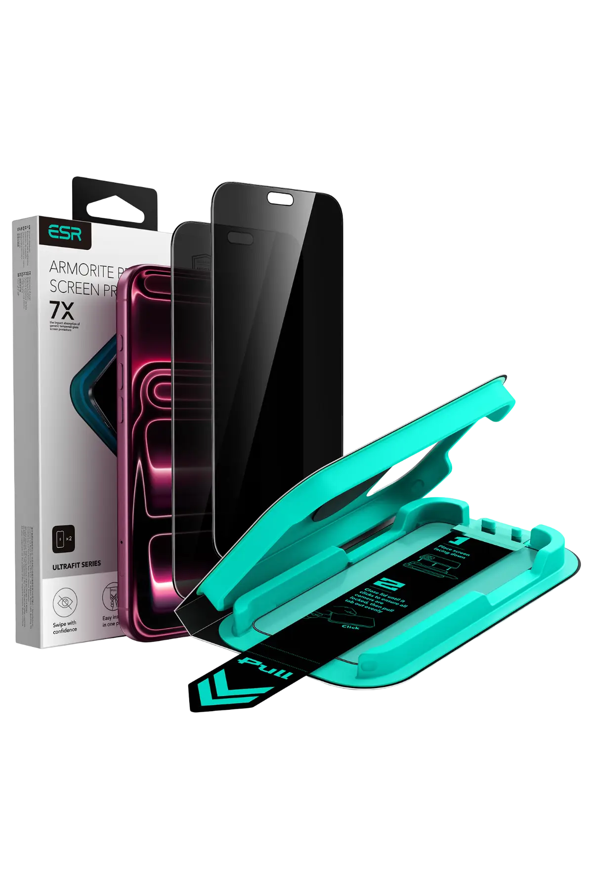 ESR Apple iPhone 18 Pro Max Ultrafit Armorite 2 Adet Hayalet Cam Ekran Koruyucu - Siyah