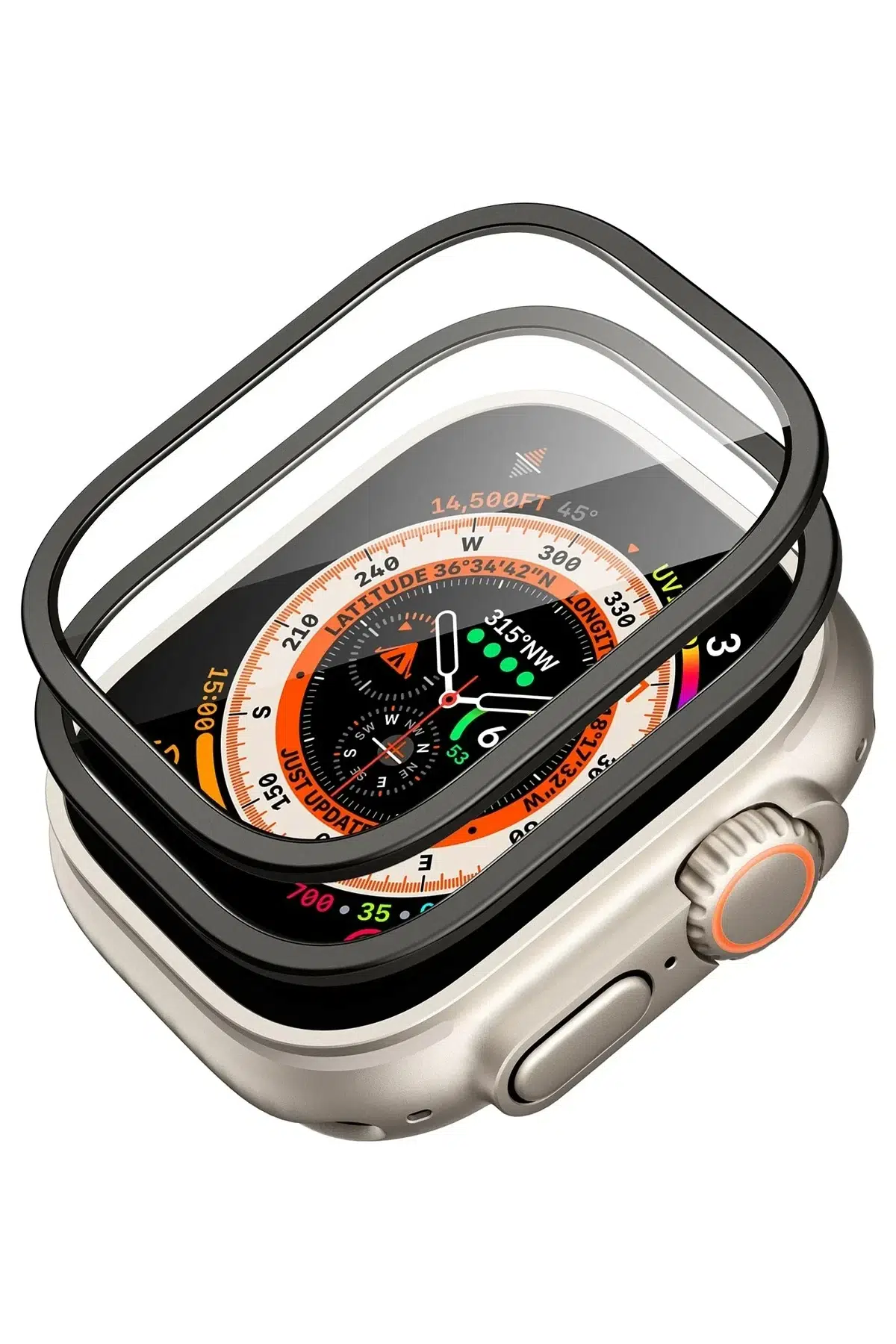 ESR Apple Watch Ultra 2 49mm Armorite 2 Adet Saat Cam Ekran Koruyucu - Titan Gri