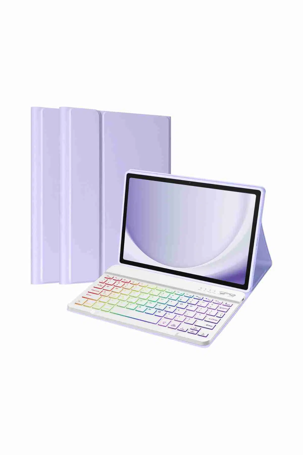 Fuchsia Galaxy Tab A11 Plus ile Uyumlu Klavyeli Tablet Kılıfı - Lila