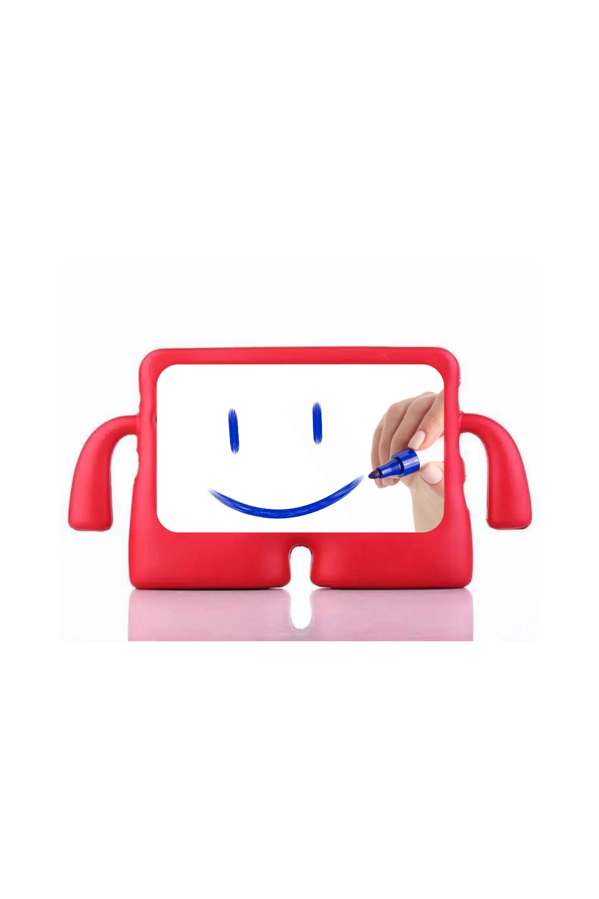 Fuchsia Galaxy Tab S7 FE / S7 Plus 12,4" ile Uyumlu kOkO Eğlenceli Standlı Yumuşak Çocuk Tablet Kılıfı - Kırmızı