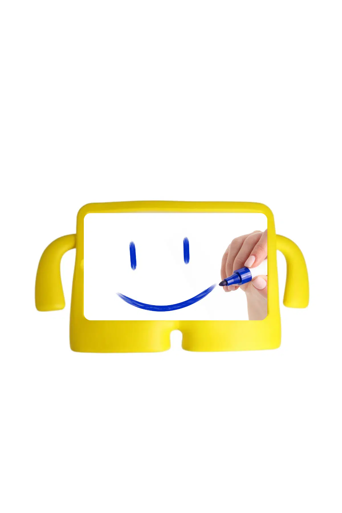 Fuchsia Galaxy Tab S7 FE / S7 Plus 12,4" ile Uyumlu kOkO Eğlenceli Standlı Yumuşak Çocuk Tablet Kılıfı - Sarı