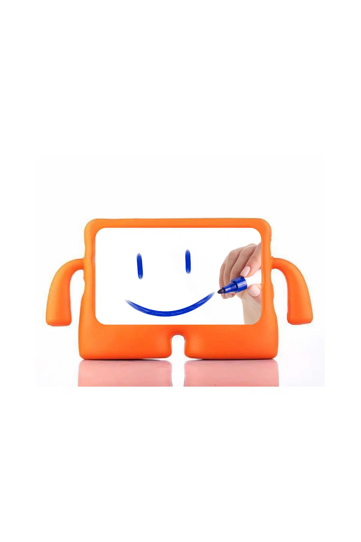 Fuchsia Galaxy Tab S7 FE / S7 Plus 12,4" ile Uyumlu kOkO Eğlenceli Standlı Yumuşak Çocuk Tablet Kılıfı - Turuncu