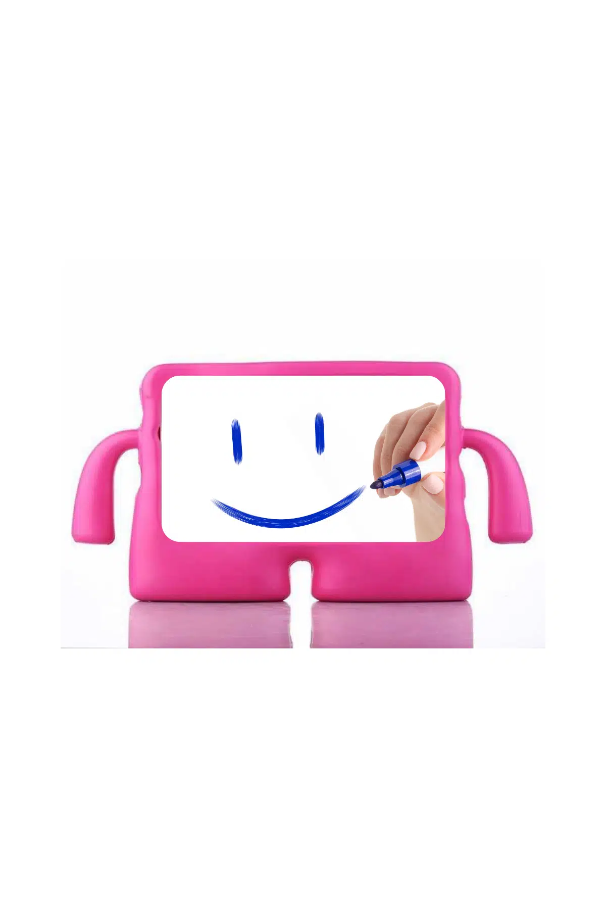 Fuchsia Galaxy Tab S7 FE / S7 Plus 12,4" ile Uyumlu kOkO Eğlenceli Standlı Yumuşak Çocuk Tablet Kılıfı - Pembe Koyu