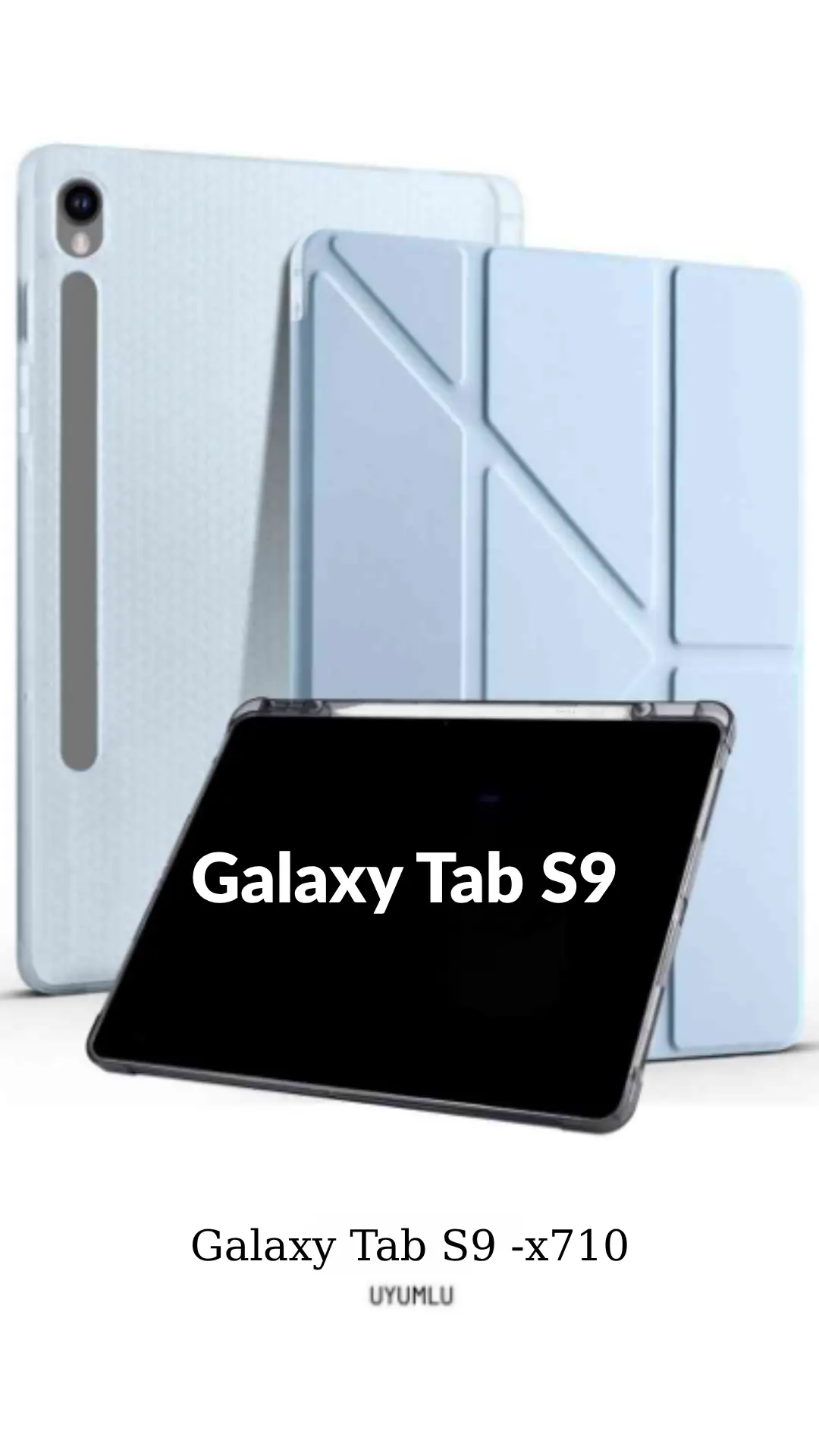 Fuchsia Galaxy Tab S9 11 inç ile Uyumlu Kalem Bölmeli Katlanabilir Standlı Tri Folding Tablet Kılıfı