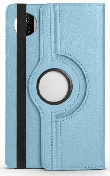 Fuchsia Huawei Honor Pad X7 ile Uyumlu Standlı 360° Yatay Dikey Dönebilen Deri Tablet Kılıfı - Mavi