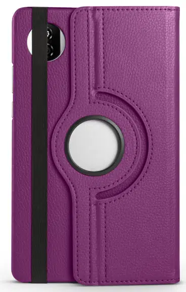 Fuchsia Huawei Honor Pad X7 ile Uyumlu Standlı 360° Yatay Dikey Dönebilen Deri Tablet Kılıfı - Mor