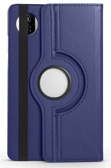 Fuchsia Huawei Honor Pad X7 ile Uyumlu Standlı 360° Yatay Dikey Dönebilen Deri Tablet Kılıfı - Lacivert