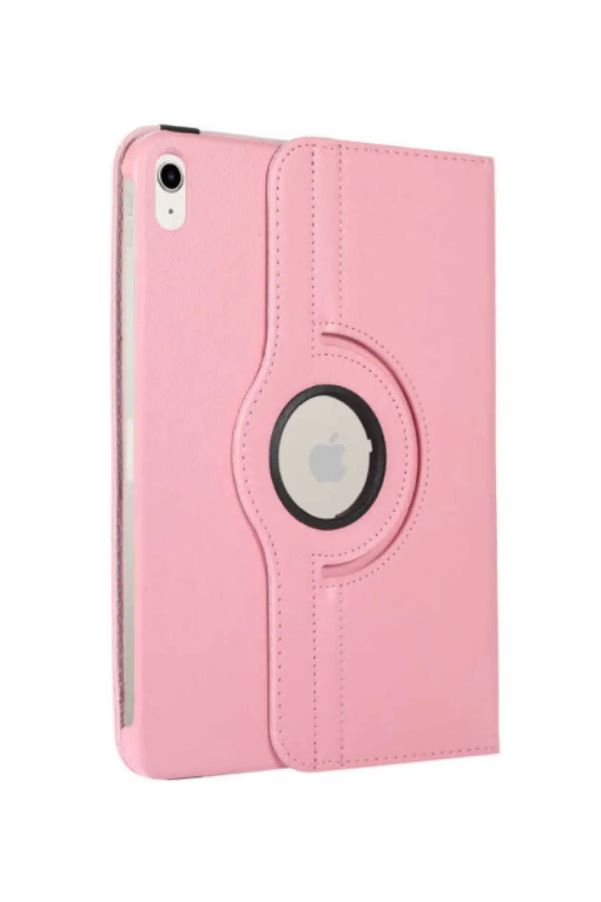 Fuchsia iPad 10.9 İnç 2022 (10.Nesil) Birebir ile Uyumlu Dönebilen Deri Tablet Kılıfı - Pembe Açık