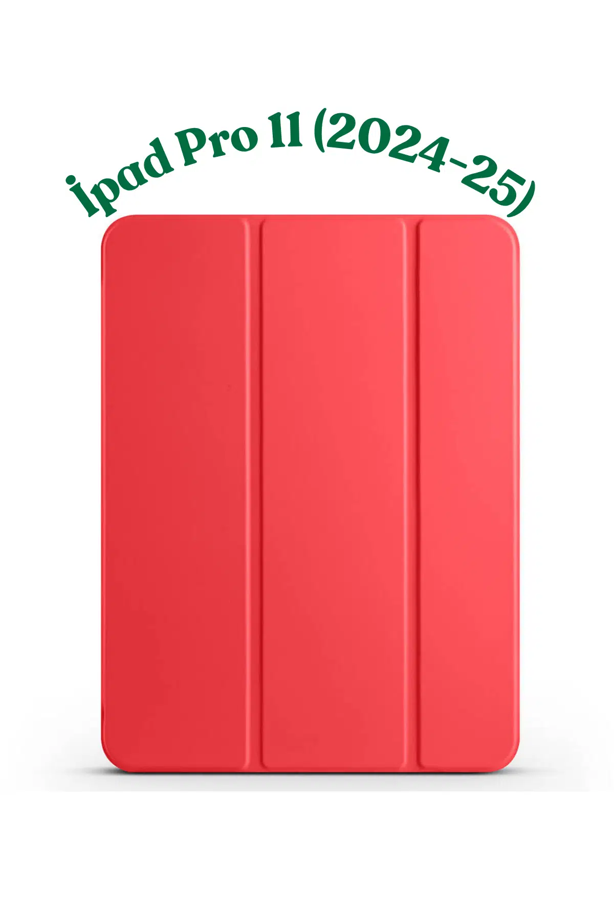 Fuchsia iPad Pro 11" M5 - 2025 ile Uyumlu Smart Cover Kalemlik Bölmeli Standlı Tablet Kılıfı - Kırmızı