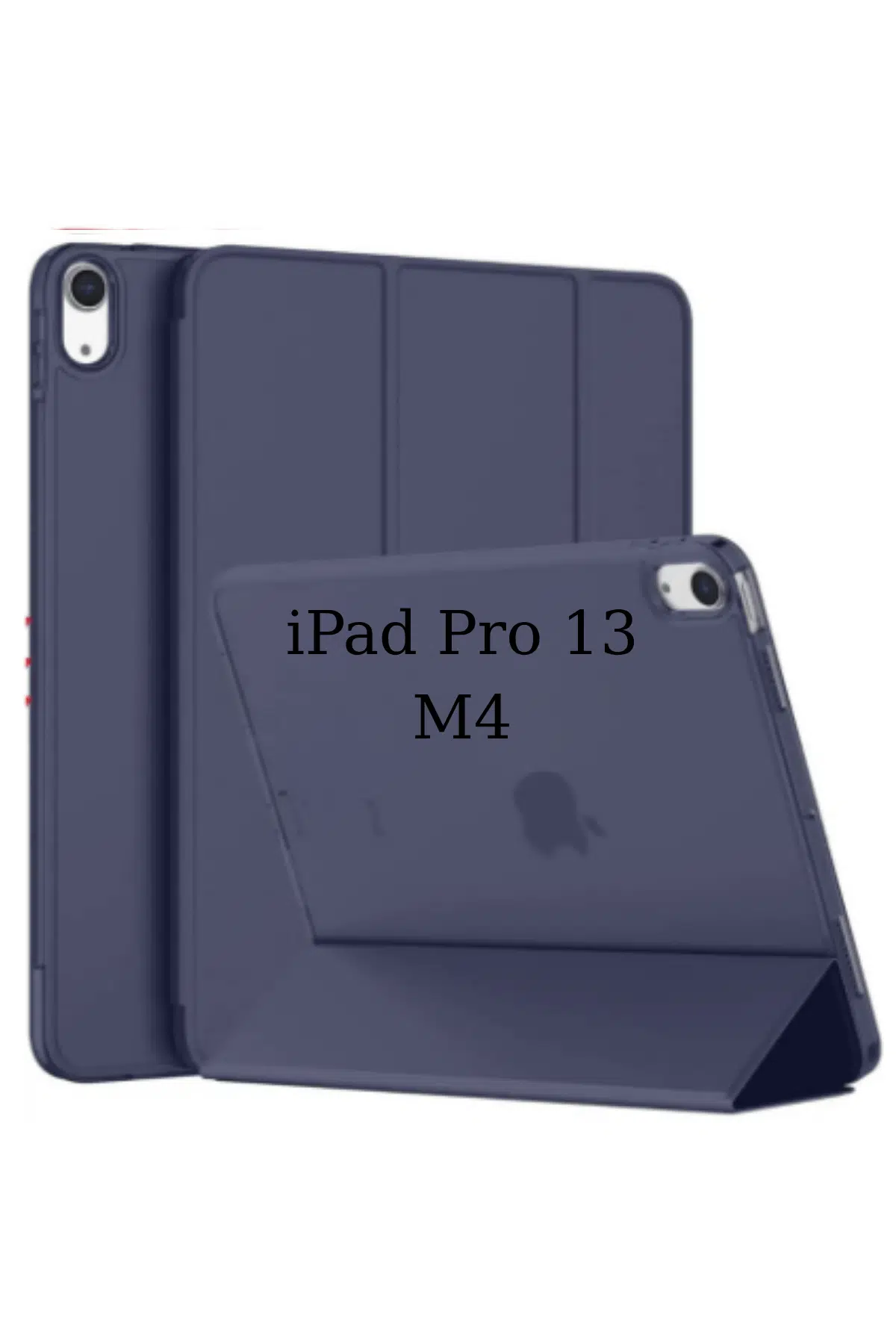 Fuchsia iPad Pro 13 2024 M4 Çip ile Uyumlu Kalemlikli Standlı Katlanabilir Smart Cover Tablet Kılıfı - Lacivert