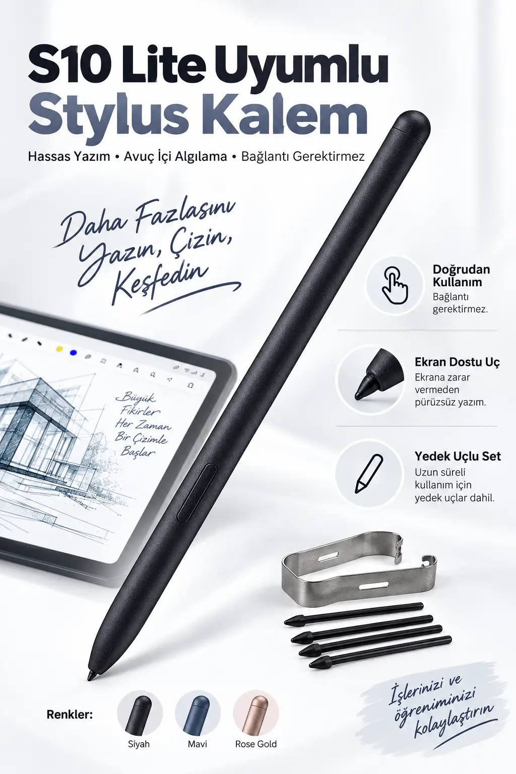 Galaxy Tab S10 Lite Uyumlu S Pen Tablet Kalemi