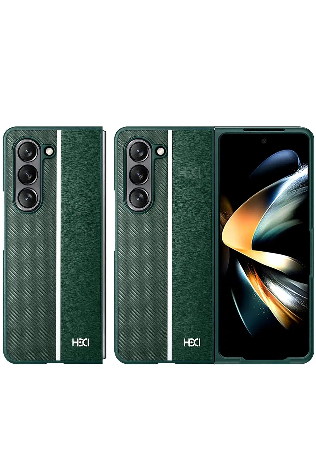 HDD Samsung Galaxy Z Fold 5 Kılıf HBC-155 Lizbon Kapak - Koyu Yeşil