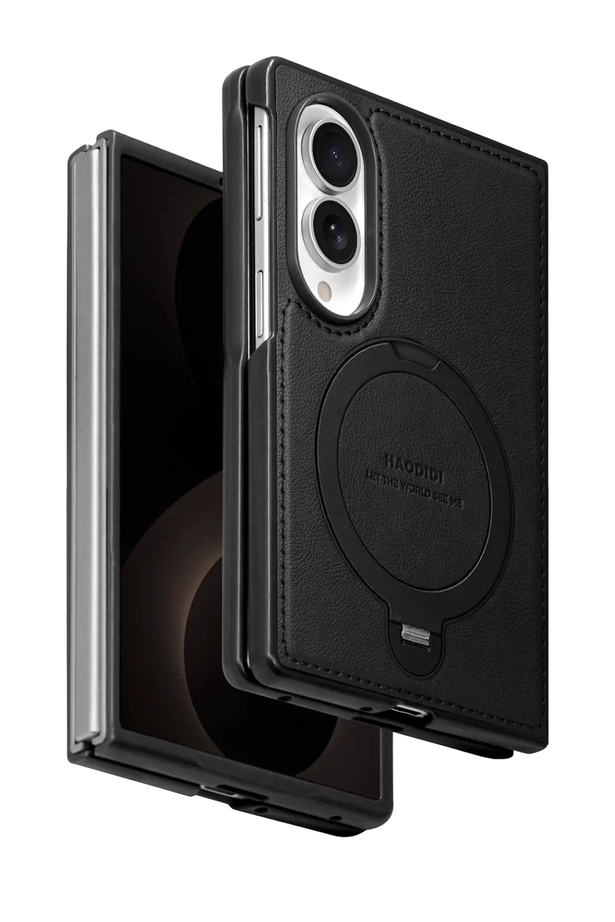 HDD Samsung Galaxy Z Fold 8 HBC-386 Skafta Magsafe Standlı Kapak - Siyah