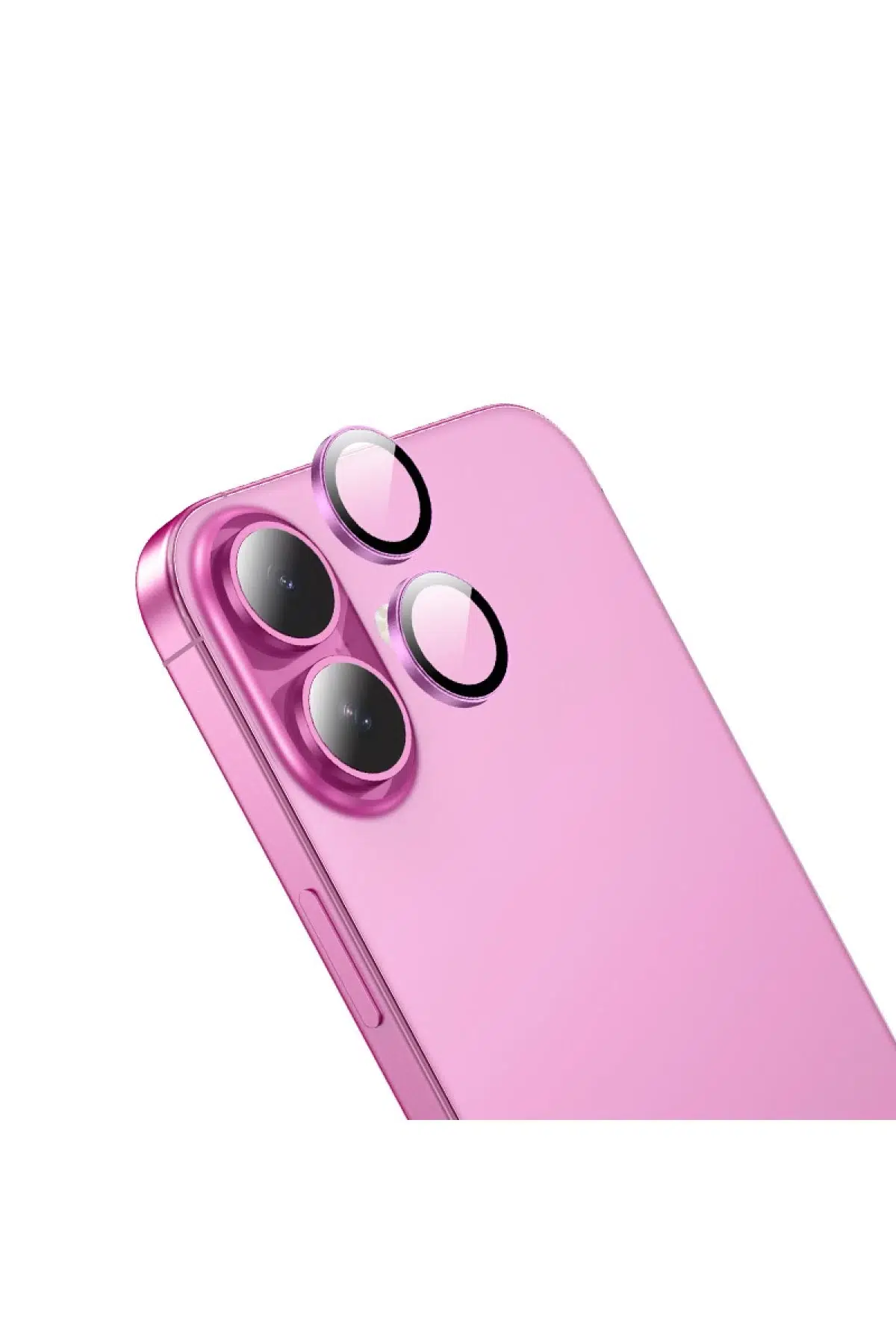 Hoco. iPhone 16 3D Metal Frame Kamera Lens - Pembe